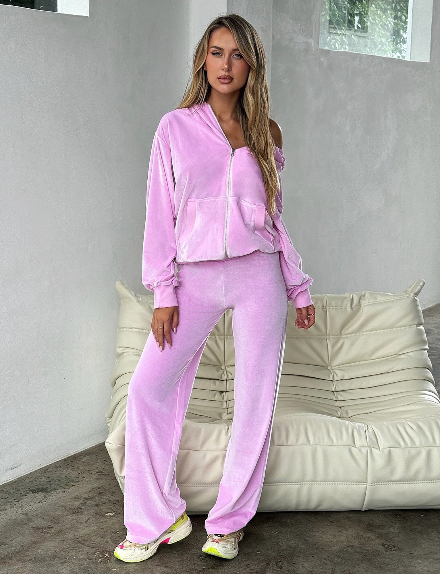 ERICKA HOODIE - Soft Pink Women's Pullover Sweatshirt | Cozy Casual Wear for Everyday & Lounge