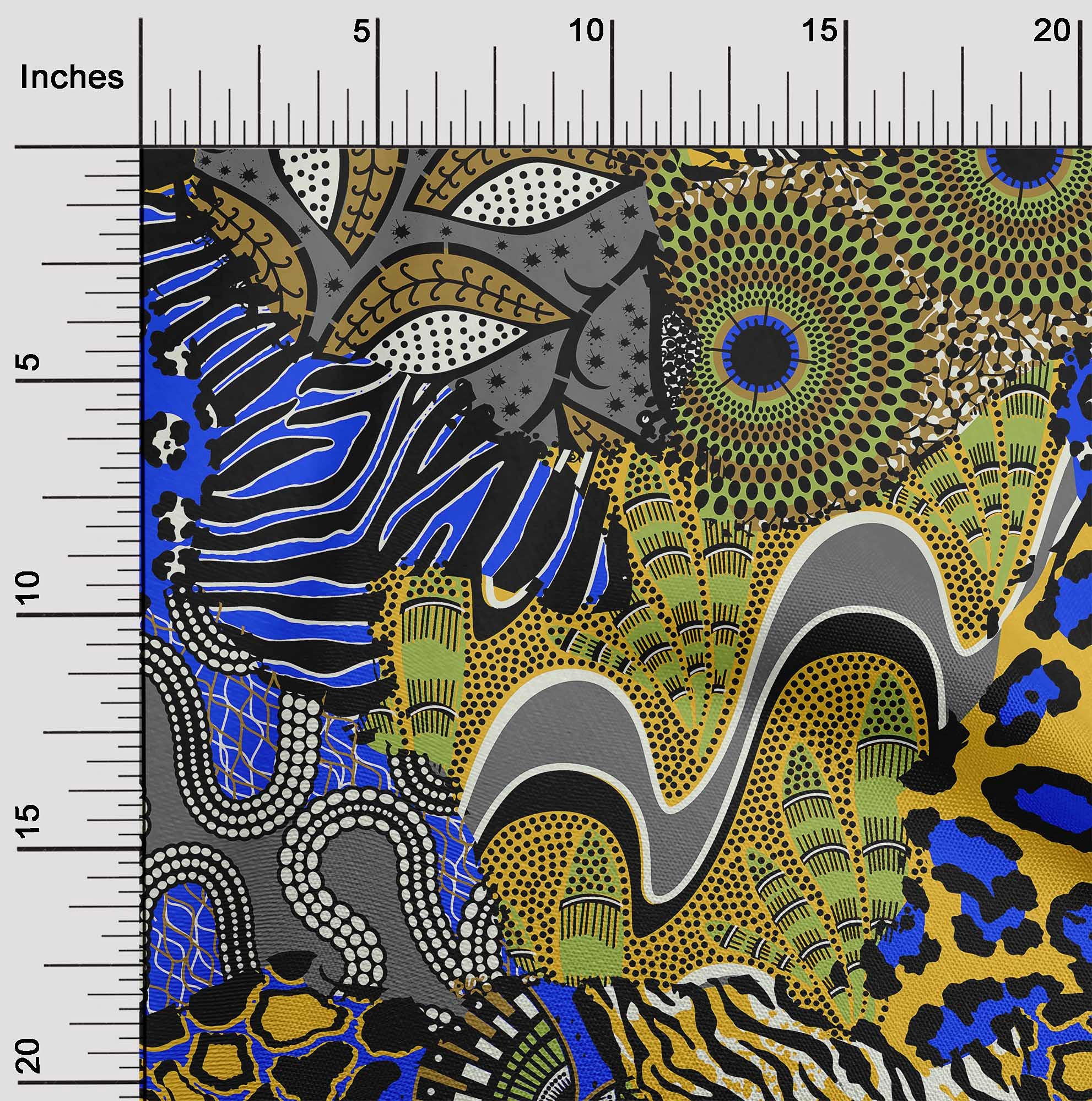 oneOone Rayon Yellow Abstract Printed Fabric by The Yard - 56 Inch Wide for DIY Clothing, Sewing Supplies & Home Decor Projects | Perfect for Dresses, Curtains, and Crafting