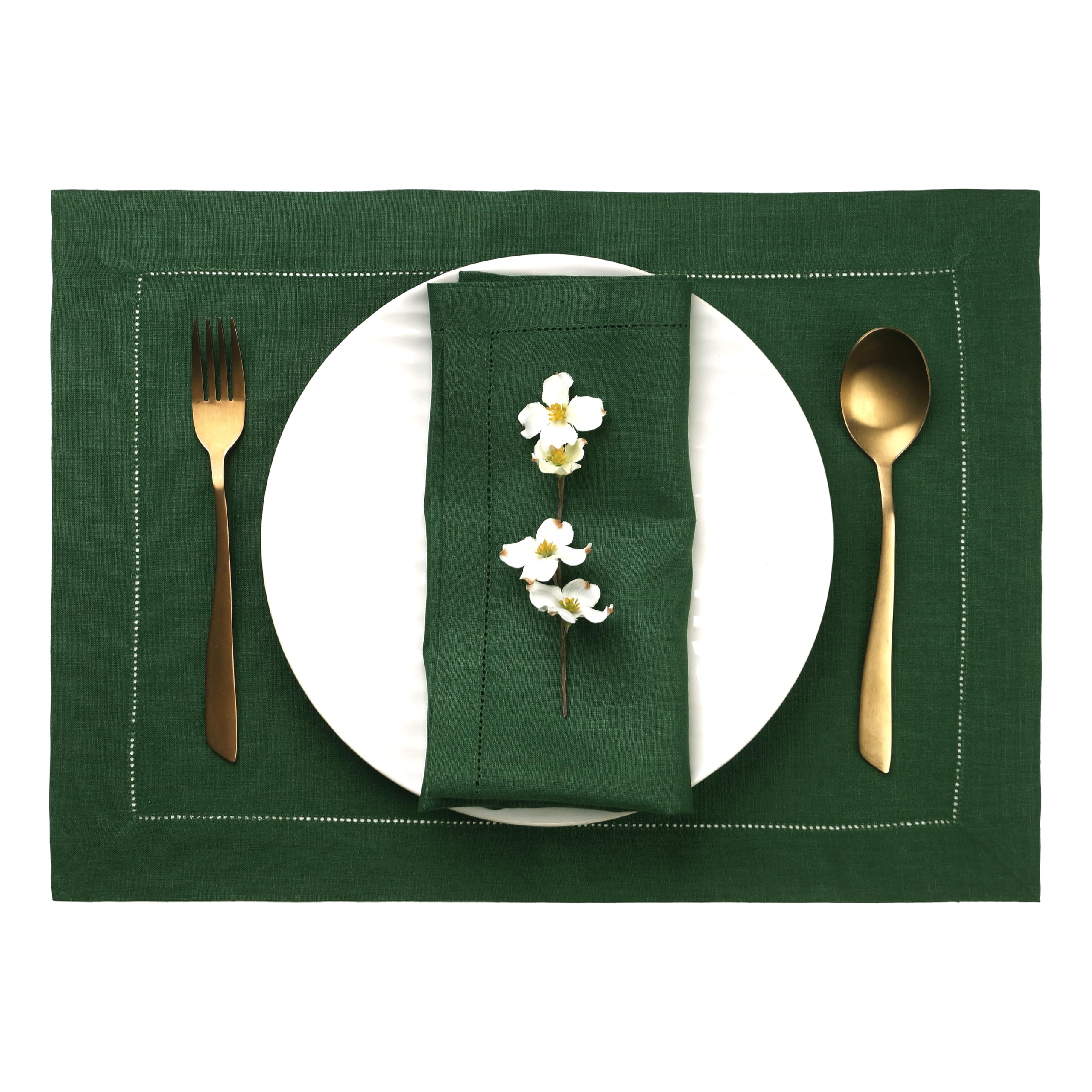 D'Moksha Homes 100% Pure Linen Placemats Set of 4 - 14