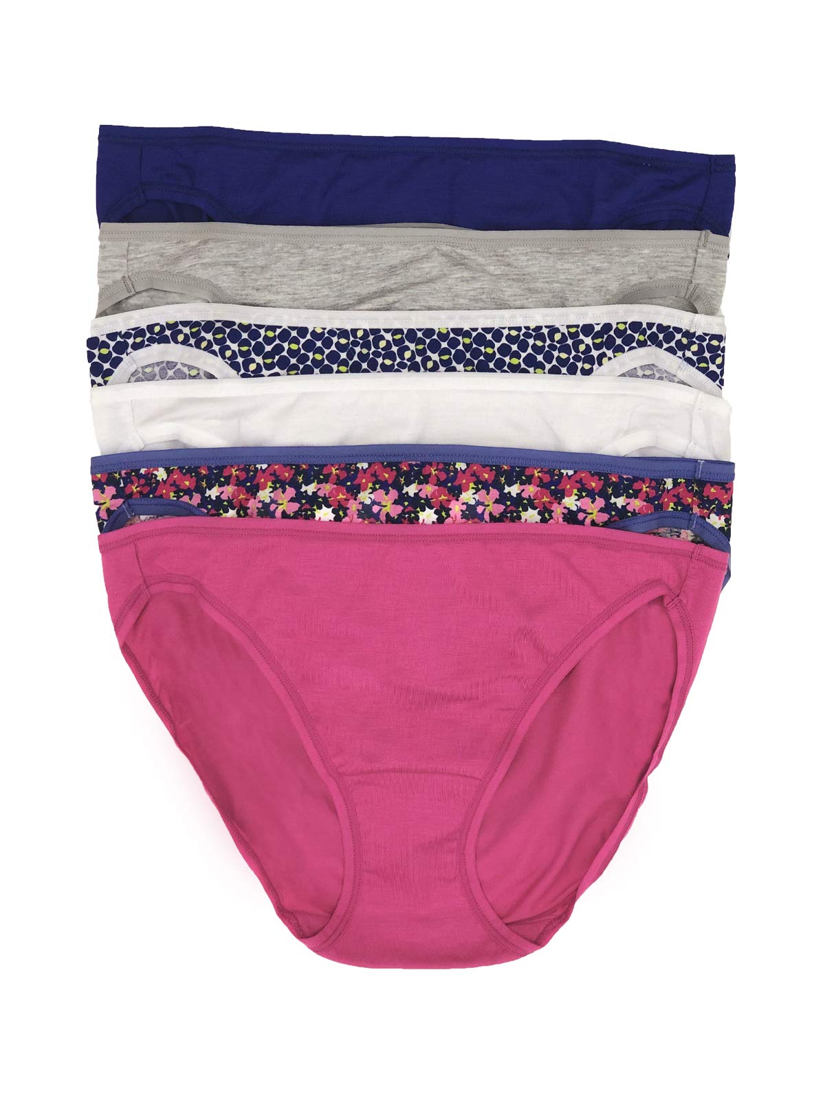 Felina So Smooth Low Rise Bikini Panties - 6 Pack Seamless Underwear for Women | Comfortable Everyday Wear, Yoga, Gym & Lounge