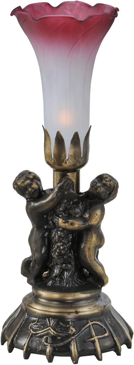 13H Twin Cherub Pond Lily Mini Lamp - Elegant Angel Decor for Garden, Patio & Home - Perfect for Outdoor Water Features & Nighttime Ambiance