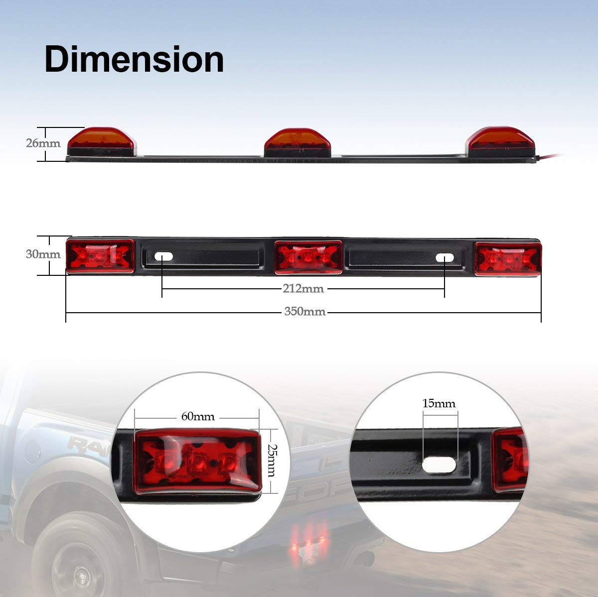 Partsam 12V LED Trailer Light Kit - 14.17