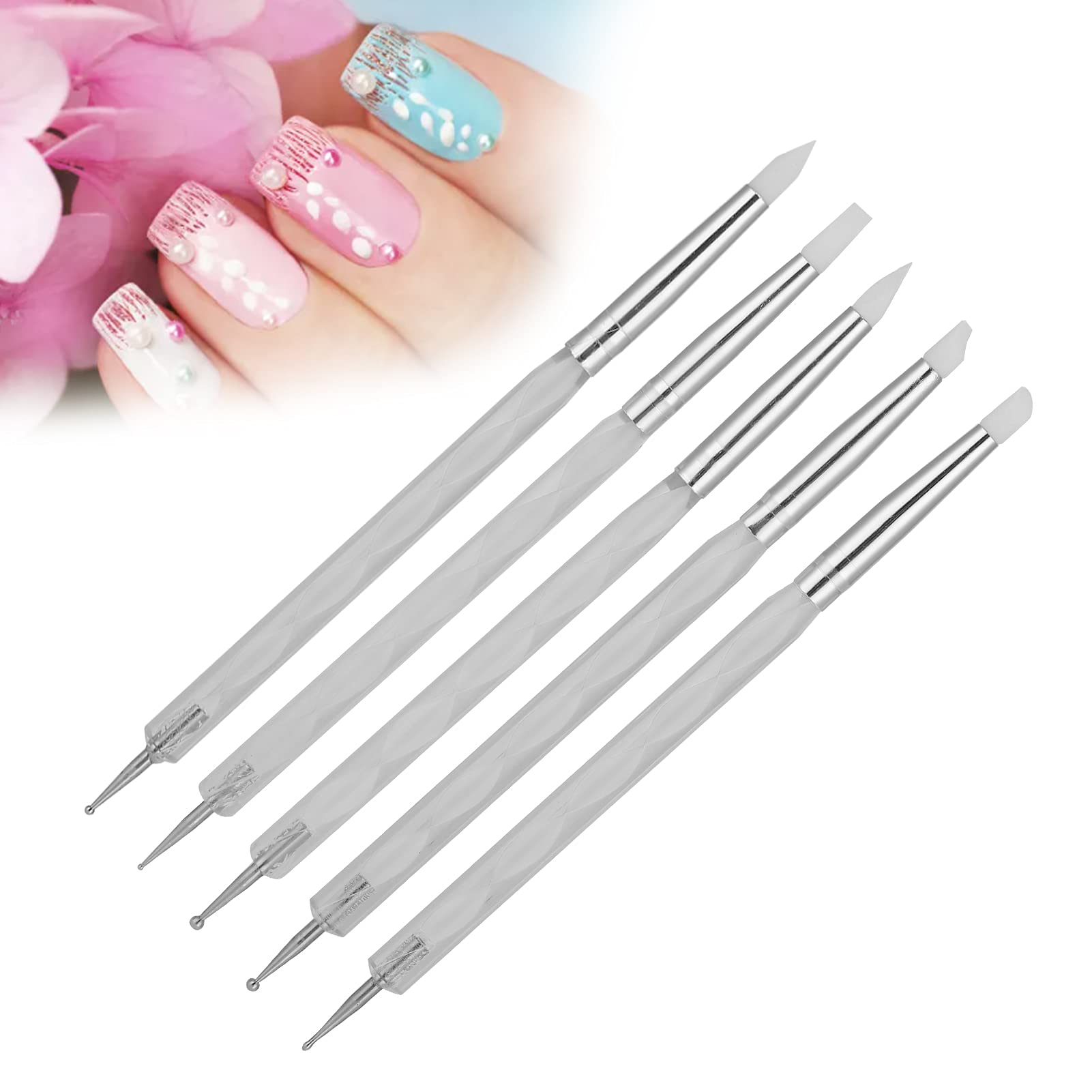 5pcs Nail Art Dotting Pens - Dual Ended DIY Nail Tools for Manicure & Acrylic Nail Art Decoration - Perfect for Home & Salon Use