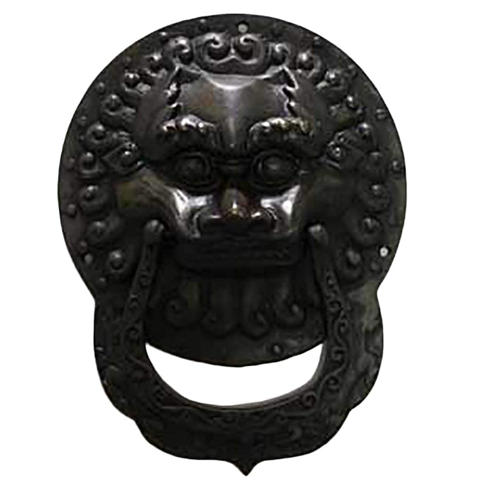 Vintage Lions Front Door Knocker - Solid Brass Hardware Pulls for Front Doors & Gates - Antique Black Door Knocker Decor - Perfect for Victorian, Gothic & Classic Home Entryways