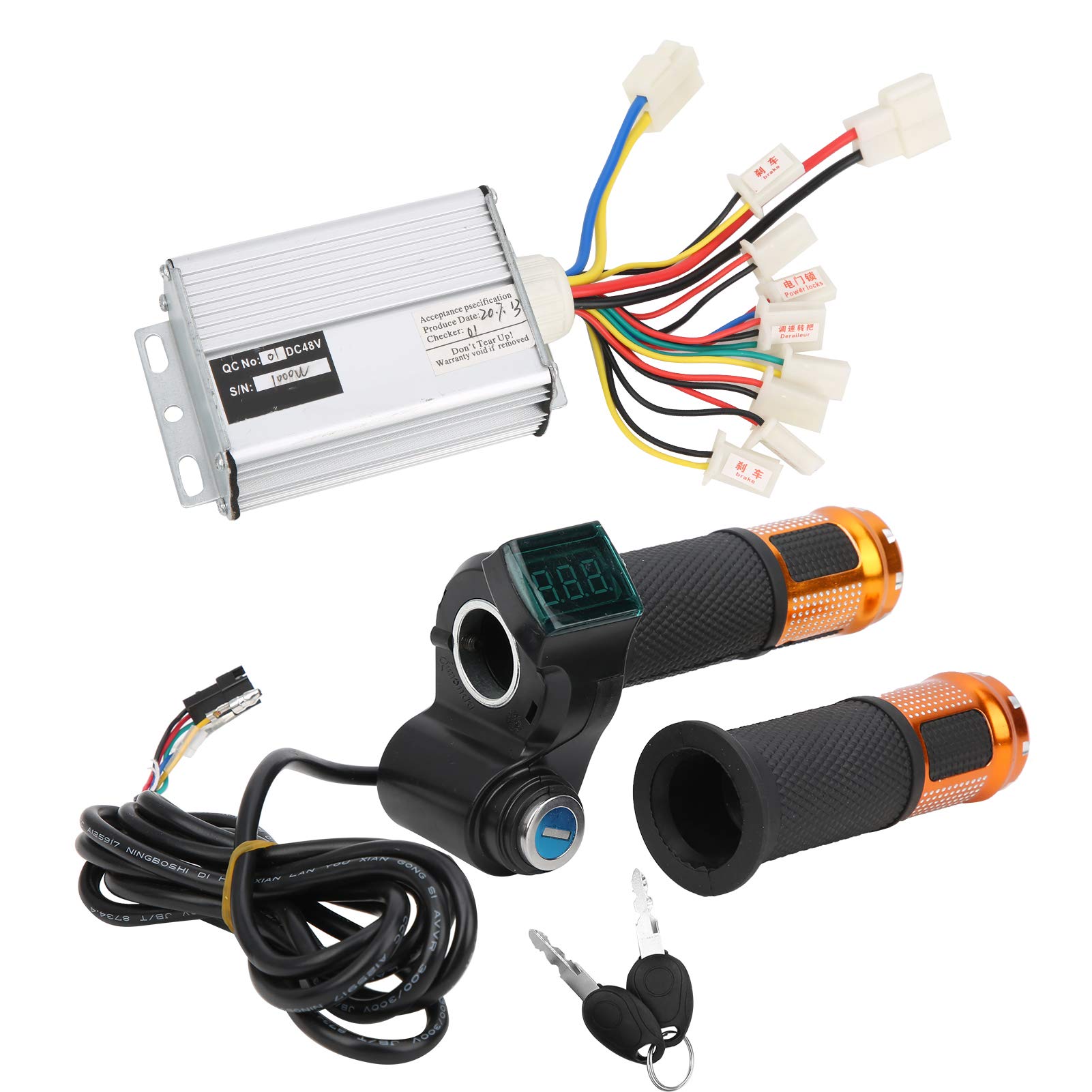 Wosune 1000W 48V Electric Bike Brush Controller Set - Lightweight, Rain-Resistant, Durable for E-Bike Upgrades | Perfect for Commuting, Off-Road & Urban Riding