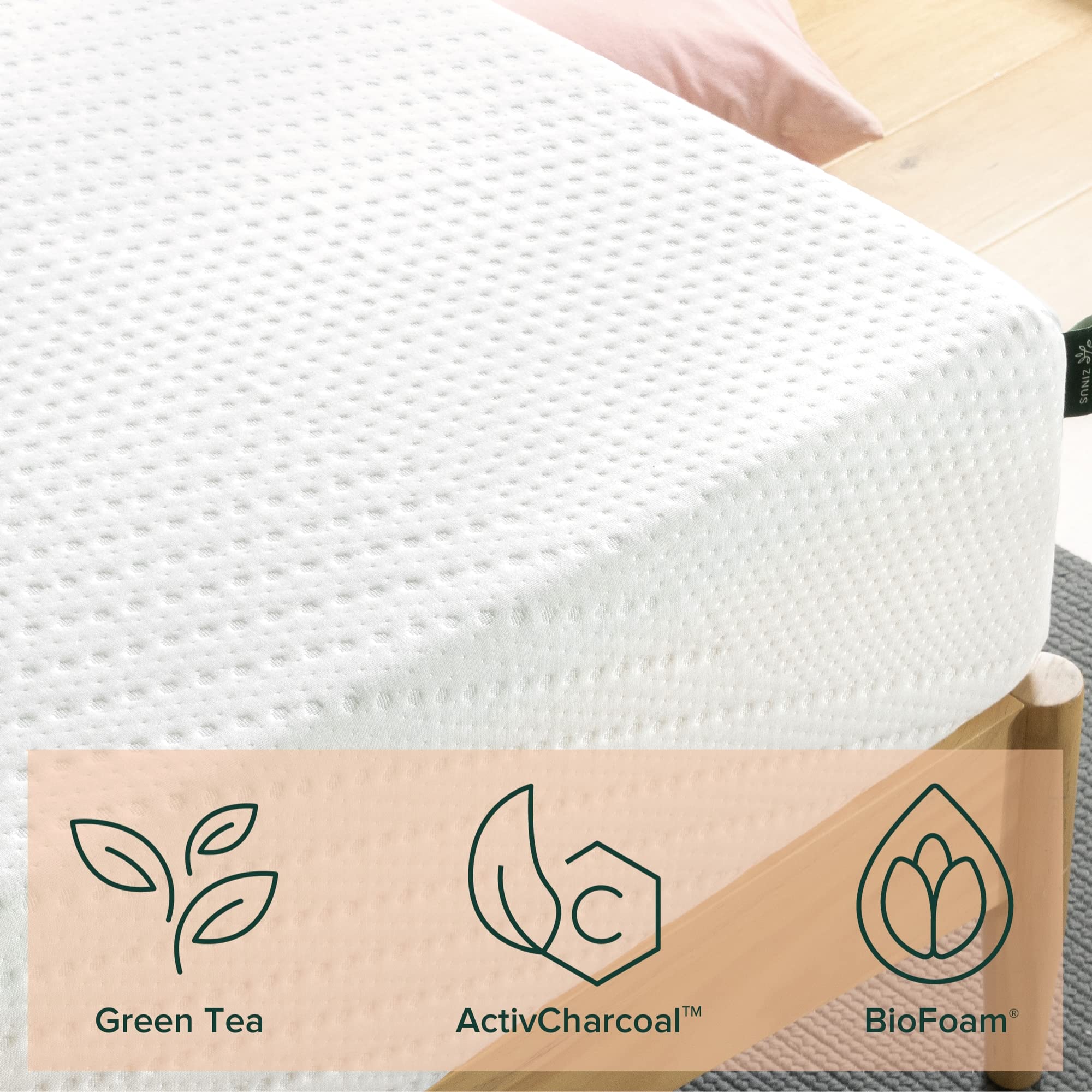 ZINUS 10 Inch Green Tea Infused Memory Foam Mattress - Twin Size, CertiPUR-US Certified, Bed in a Box for Easy Setup | Perfect for Guest Rooms, Dorms & Small Spaces