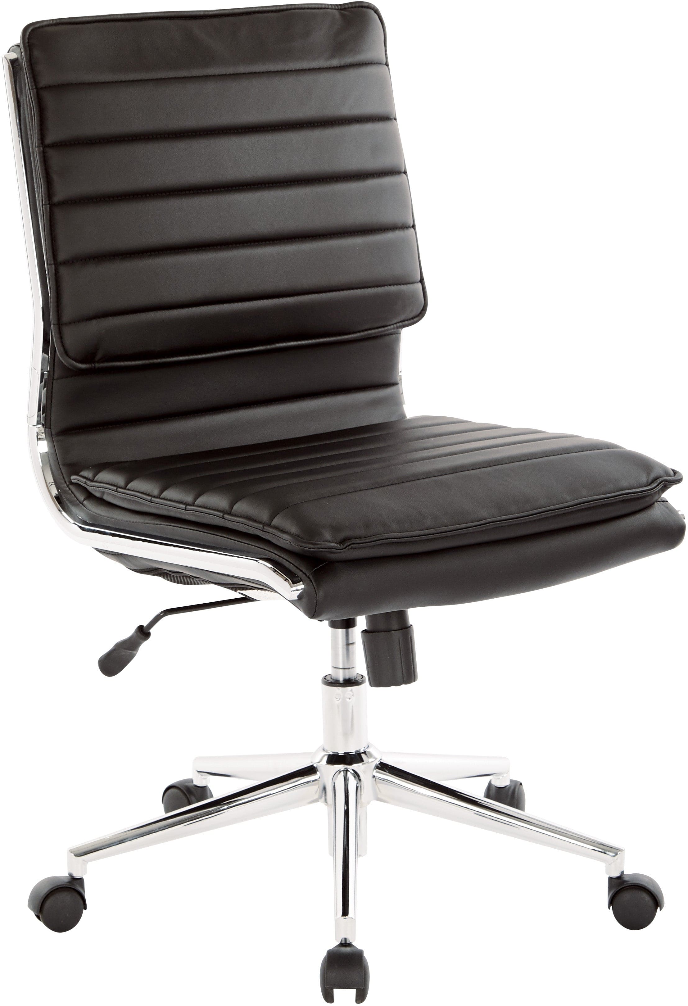 Office Star Armless Mid Back Manager's Faux Leather Chair [SPX23592C] - Ergonomic Office Chair for Home & Business, Comfortable Desk Chair for Long Hours Work, Perfect for Office, Study Room, or Conference Room