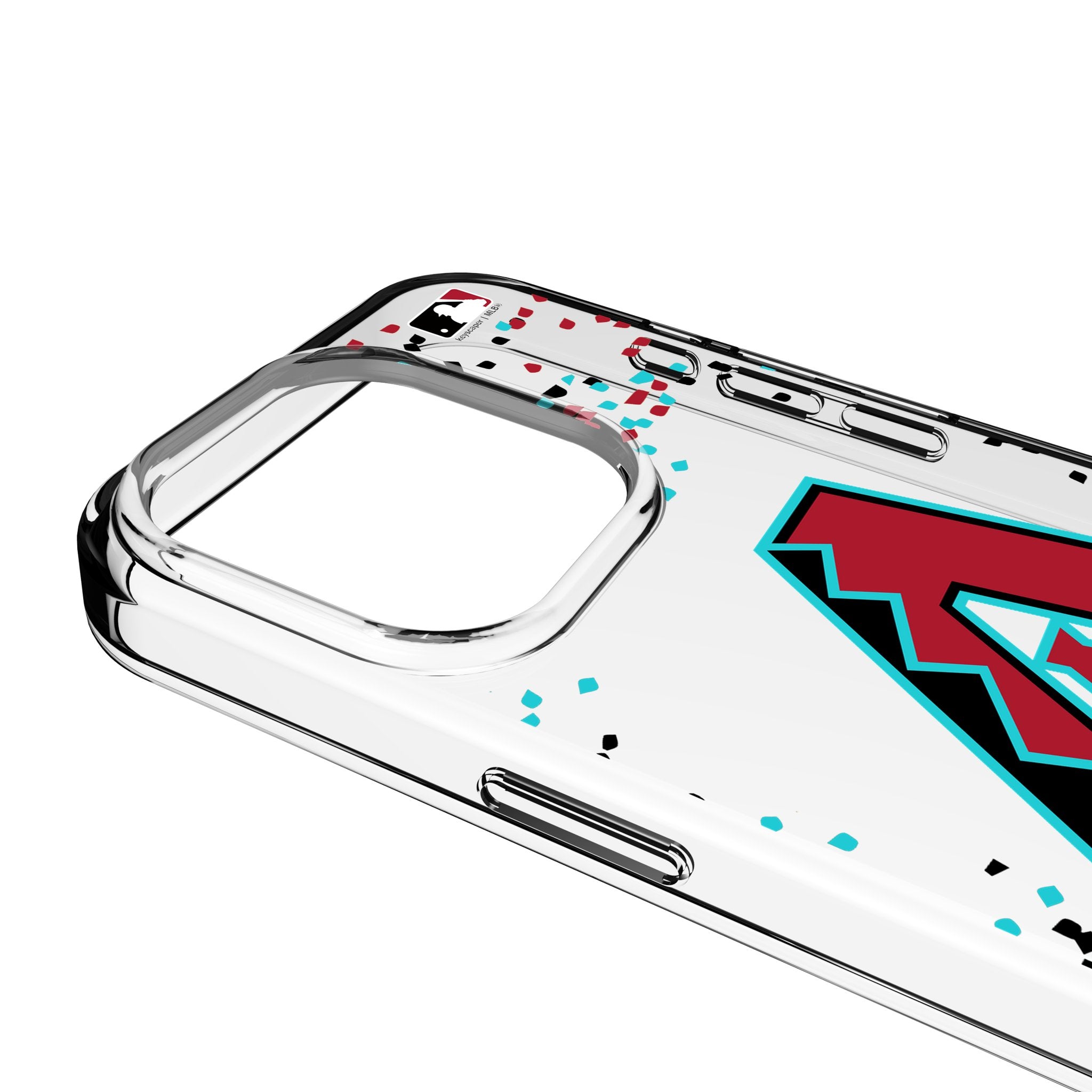 Arizona Diamondbacks Confetti Clear Phone Case for Apple iPhone 14/13/12/11 Pro Max - Shatterproof Protective Cover for Baseball Fans - Perfect for Games, Parties & Daily Use