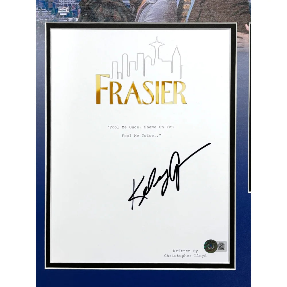 Kelsey Grammer Autographed Frasier Script Framed Collage with BAS COA - Signed Memorabilia for TV Show Fans & Collectors | Perfect for Home Theater Decor, Office Display, and Gift for Frasier Lovers