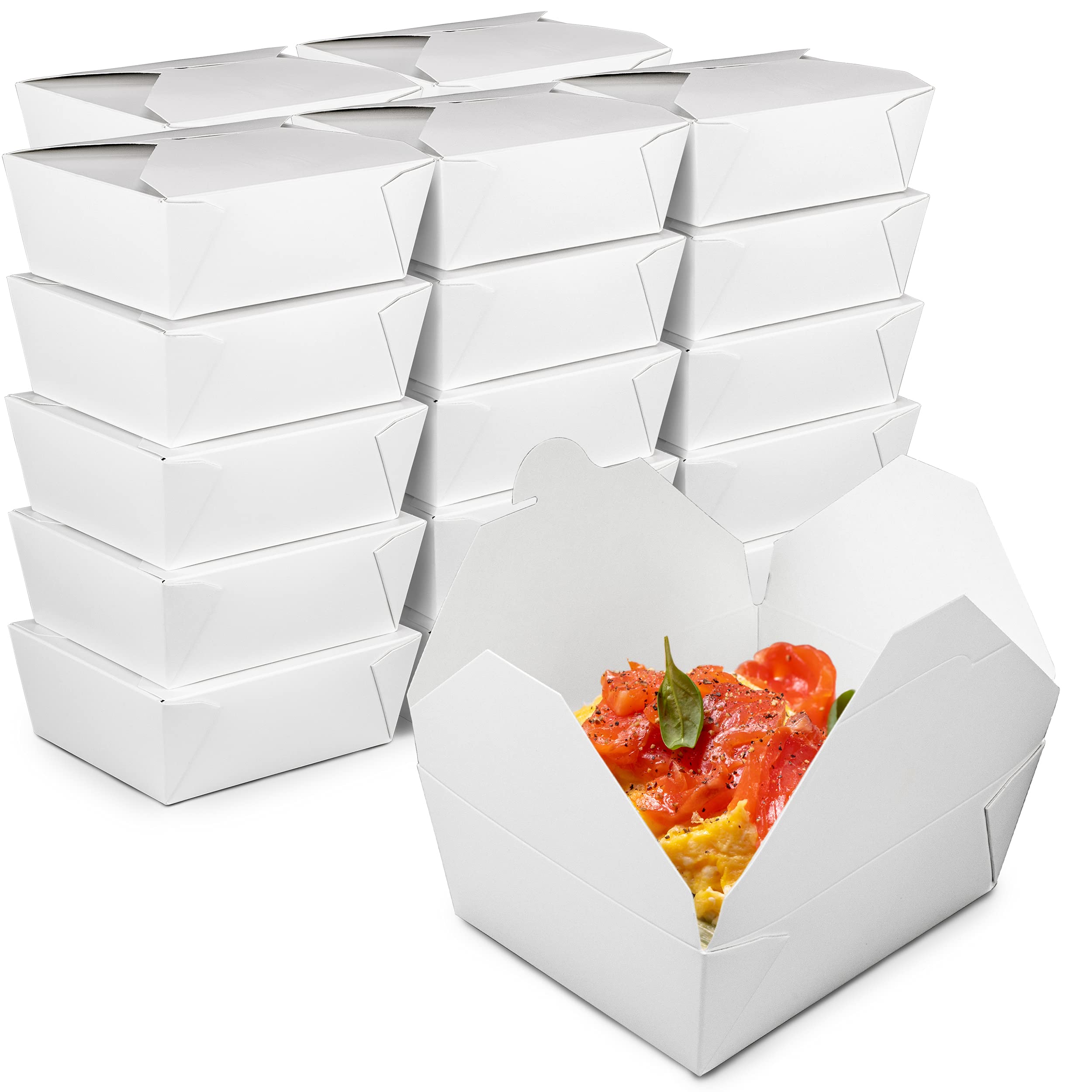 300 Pack 48 oz Disposable Paper Takeout Containers - 6.8