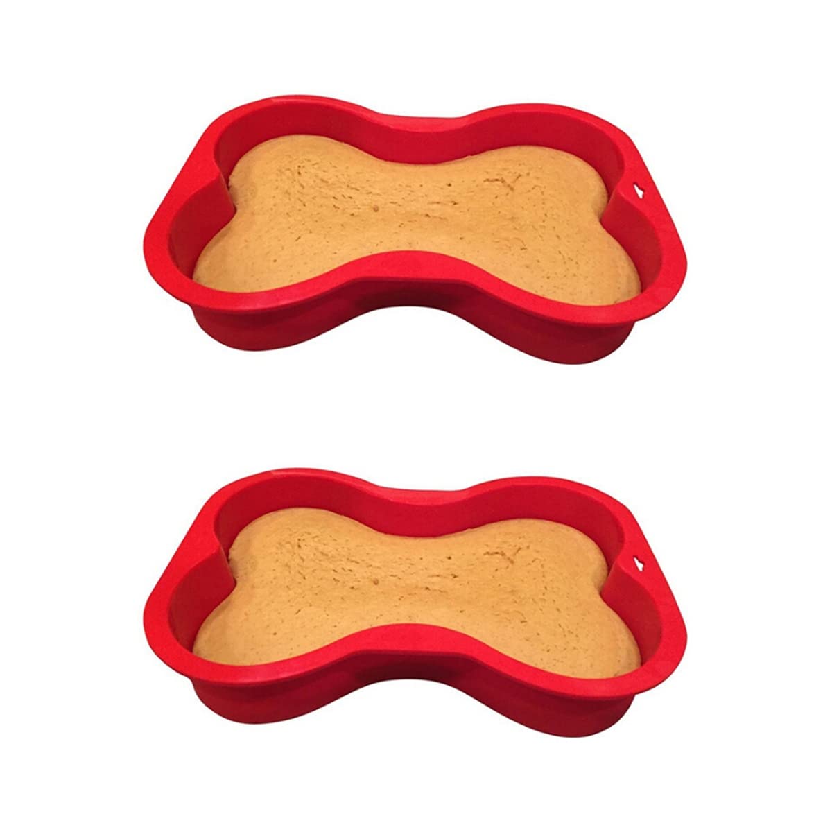 2-Pack Silicone Dog-Shaped Cake Pan Set for Baking - Non-Stick Loaf Bread Mold, Perfect for DIY Birthday Cakes, French Desserts, Fondant & Mousse (Red) | Ideal for Pet-Themed Parties & Homemade Treats