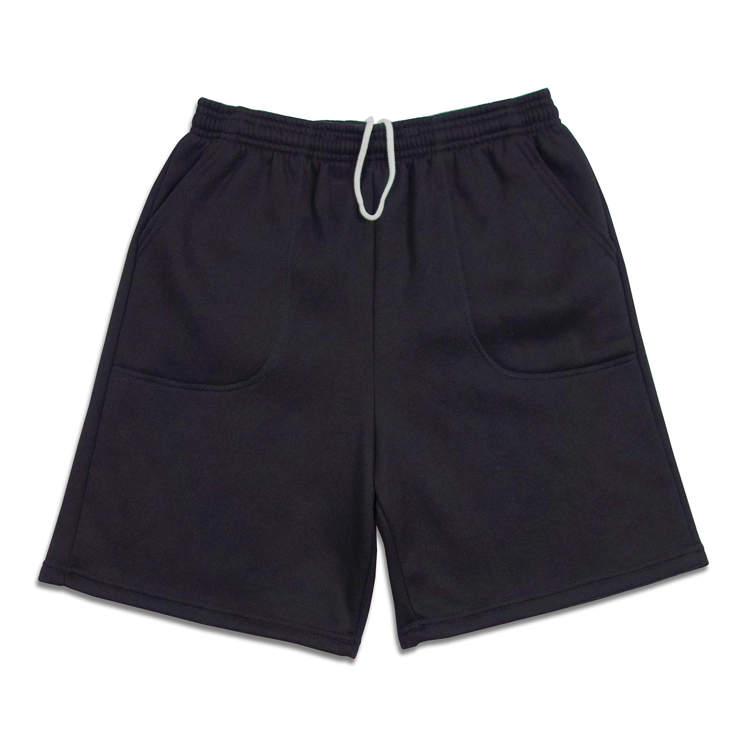 Men's Casual Brushed Fleece Pocket Sweat Shorts with Drawstring - Made in USA - Comfortable Lounge & Workout Shorts for Home, Gym, and Outdoor Activities