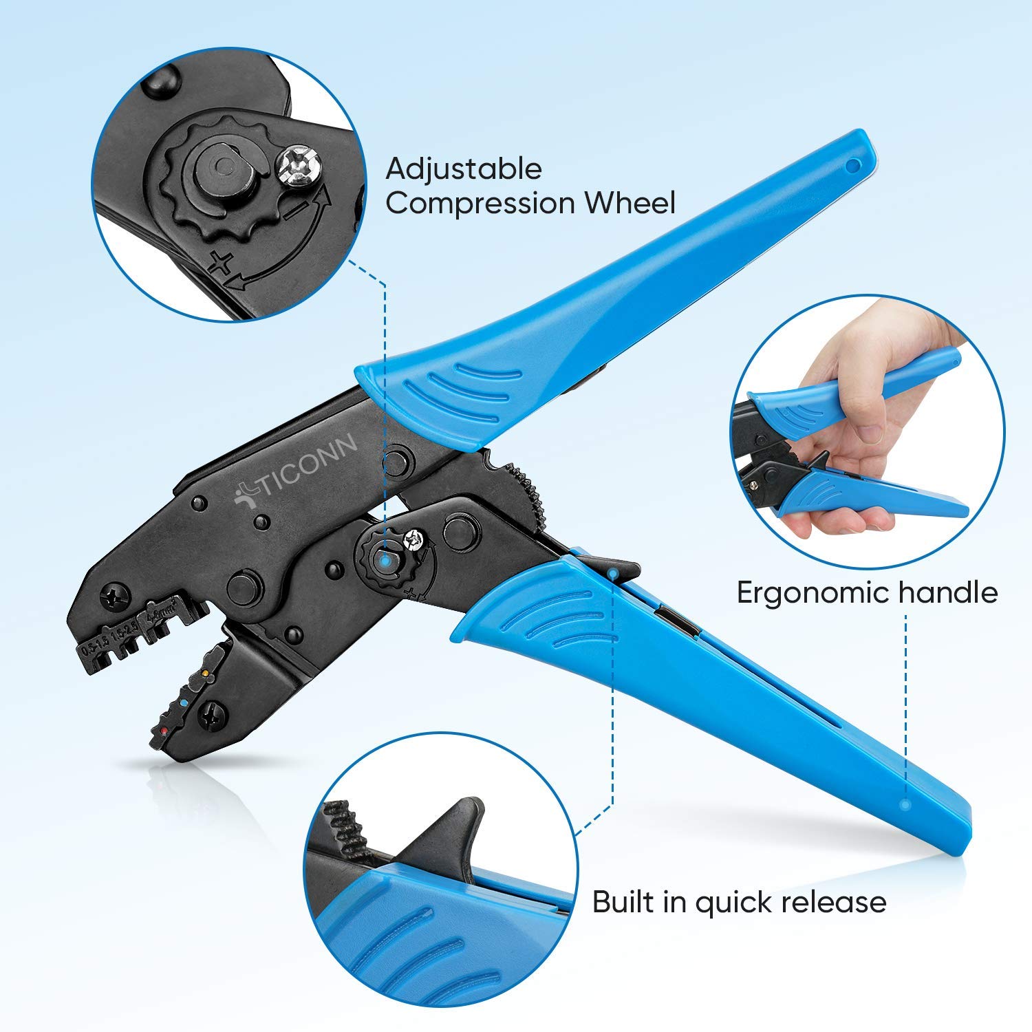 TICONN 120pcs T-Tap Wire Connectors Kit with Crimping Tool - Quick Splice Electrical Connectors for Automotive, Marine & DIY Wiring Projects (Heat Shrink, Waterproof)