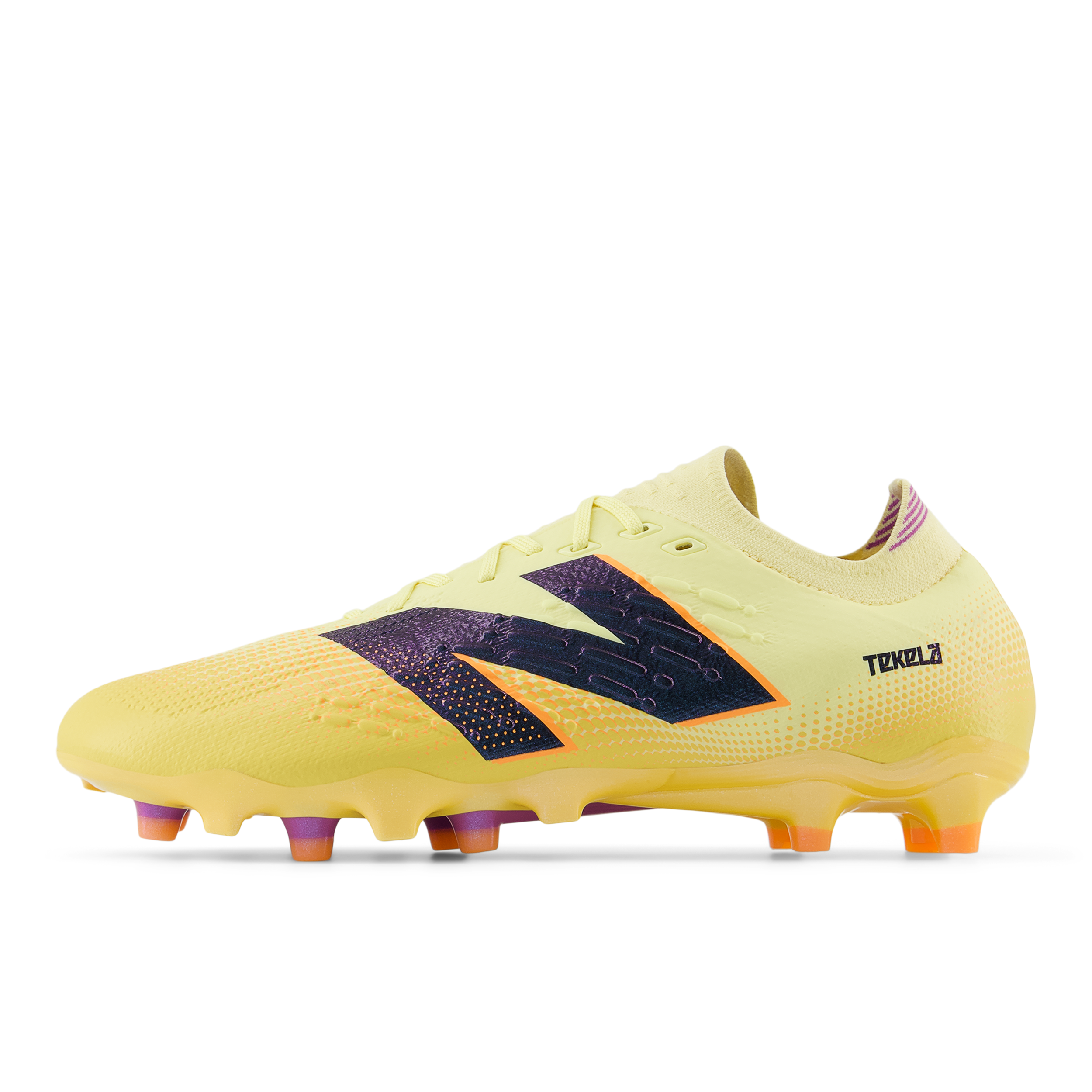 New Balance Tekela Pro Low Laced V4+ FG Soccer Cleats for Men - Lightweight Football Boots with Enhanced Grip (Parchment/Clementine/Passion Fruit) - Perfect for Turf Matches & Training Sessions