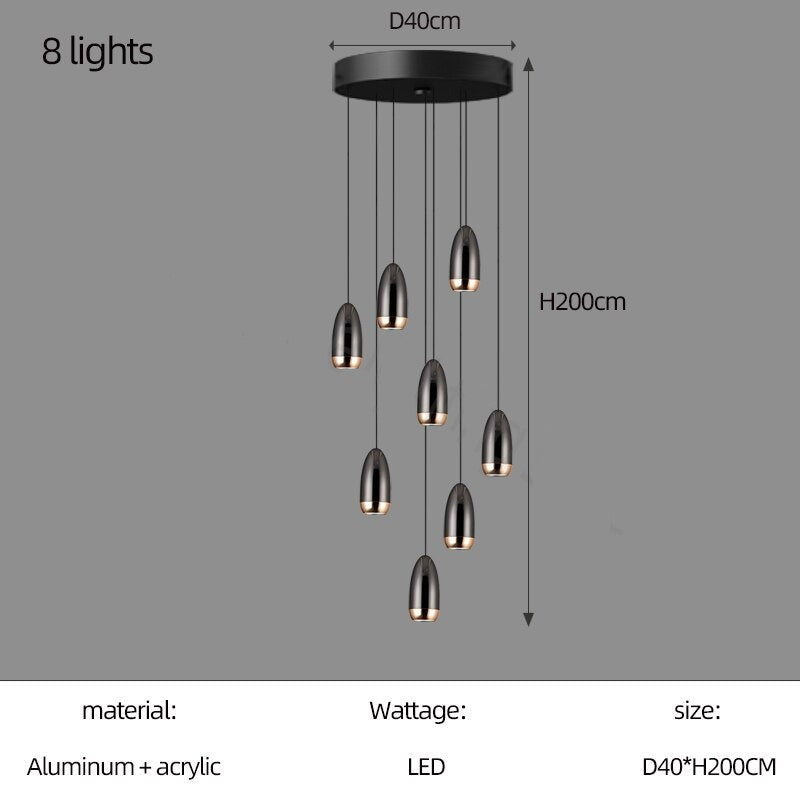 Modern Capsule Design Chandelier - Elegant LED Ceiling Light Fixture for Dining Room, Living Room & Bedroom | Energy Efficient Home Decor Lighting Solution