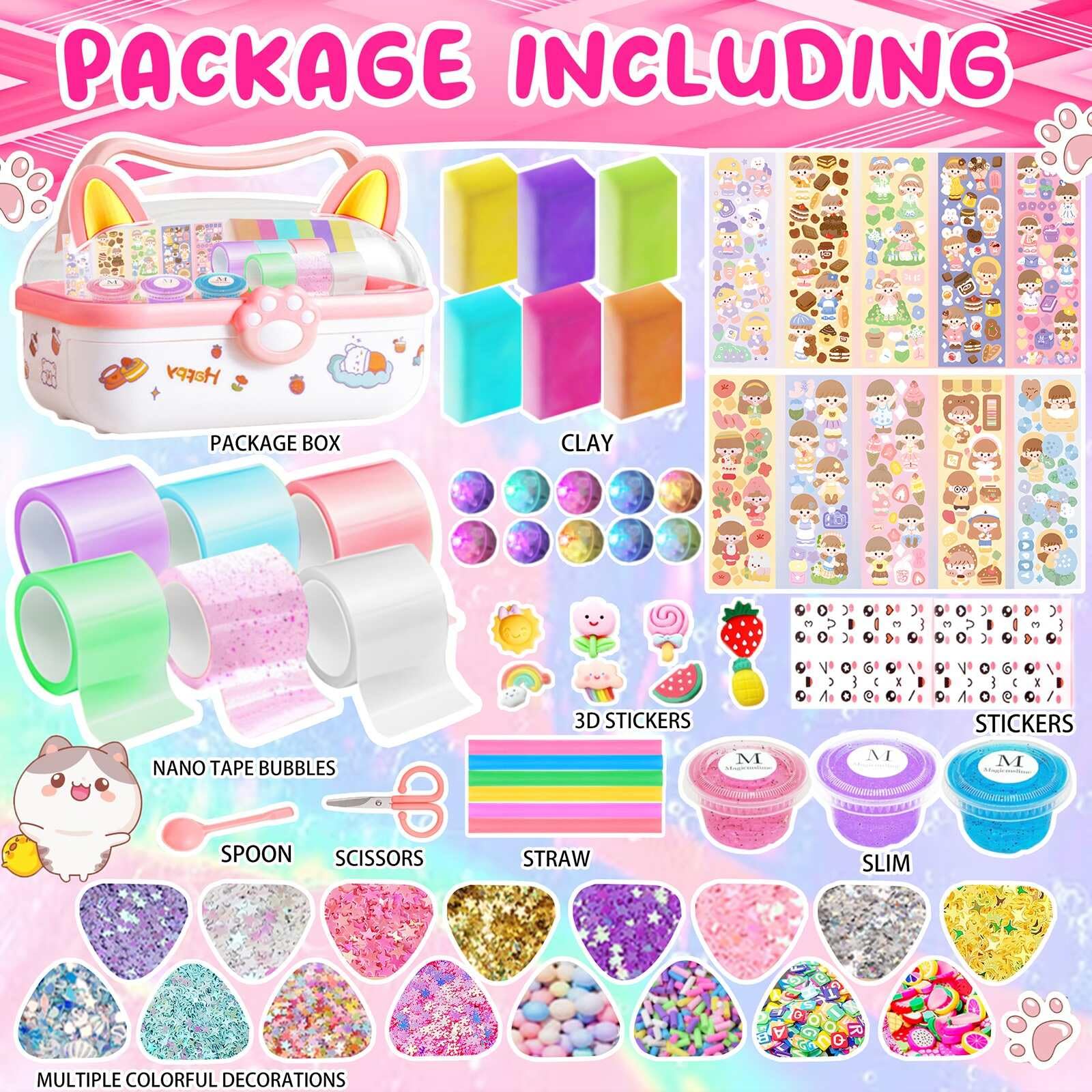 Fun Nano Tape Bubble Kit for Kids - Squishy Maker with Storage Box, DIY Bubble Pop Sensory Toy for Stress Relief & Creative Play | Perfect for Birthday Gifts, Classroom Activities & Sensory Playtime