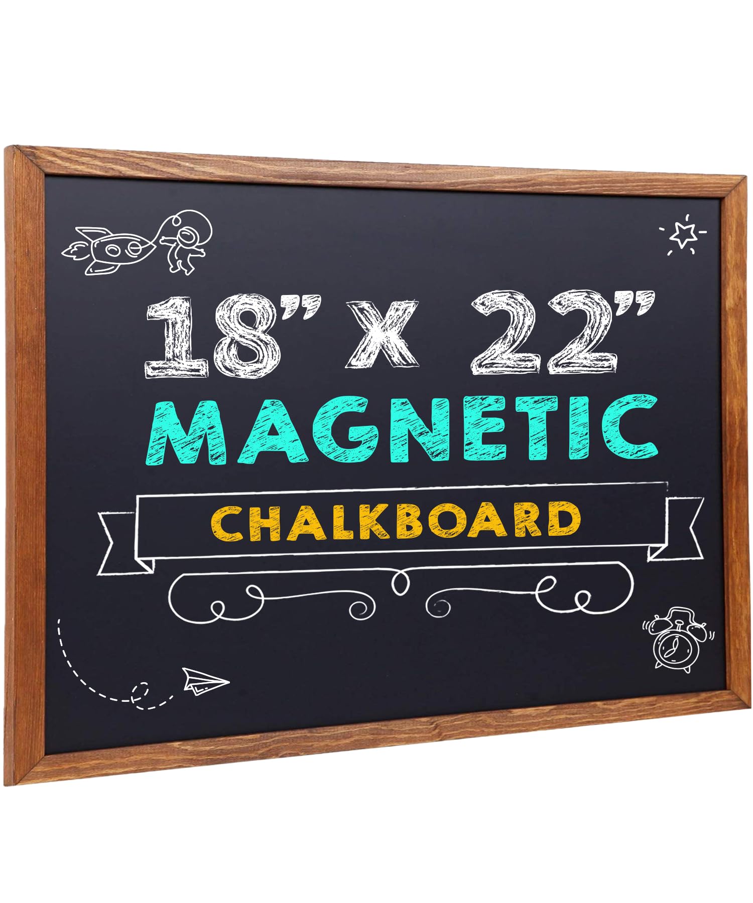 Premium Magnetic Wood Framed Chalkboard - 18