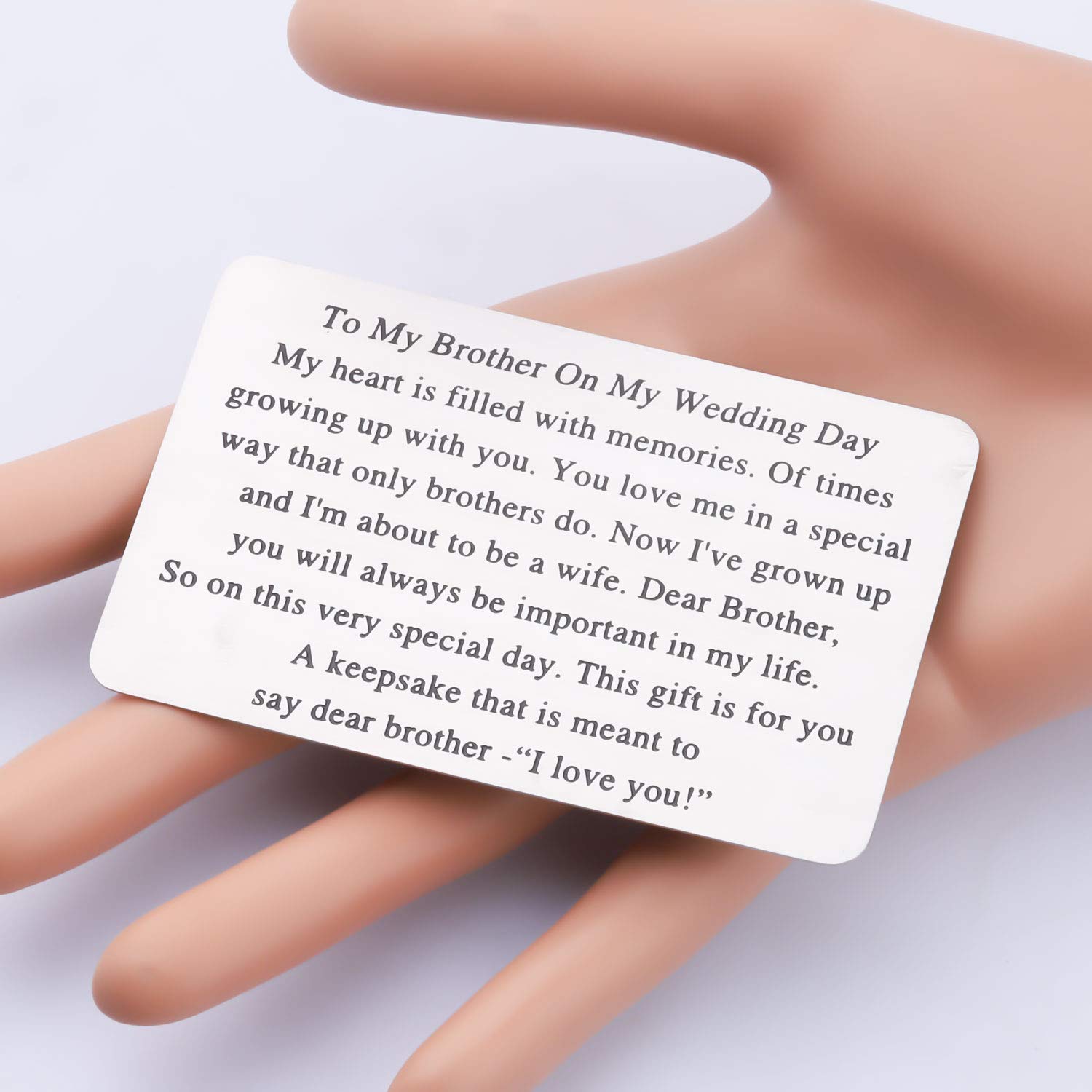 UJIMS Engraved Metal Wallet Insert Card - Thoughtful Gift for Brother, Brother-in-Law & Military Deployment - Personalized Jewelry for Wedding, Birthday & Special Occasions - Perfect for Everyday Use & Keepsake Memories