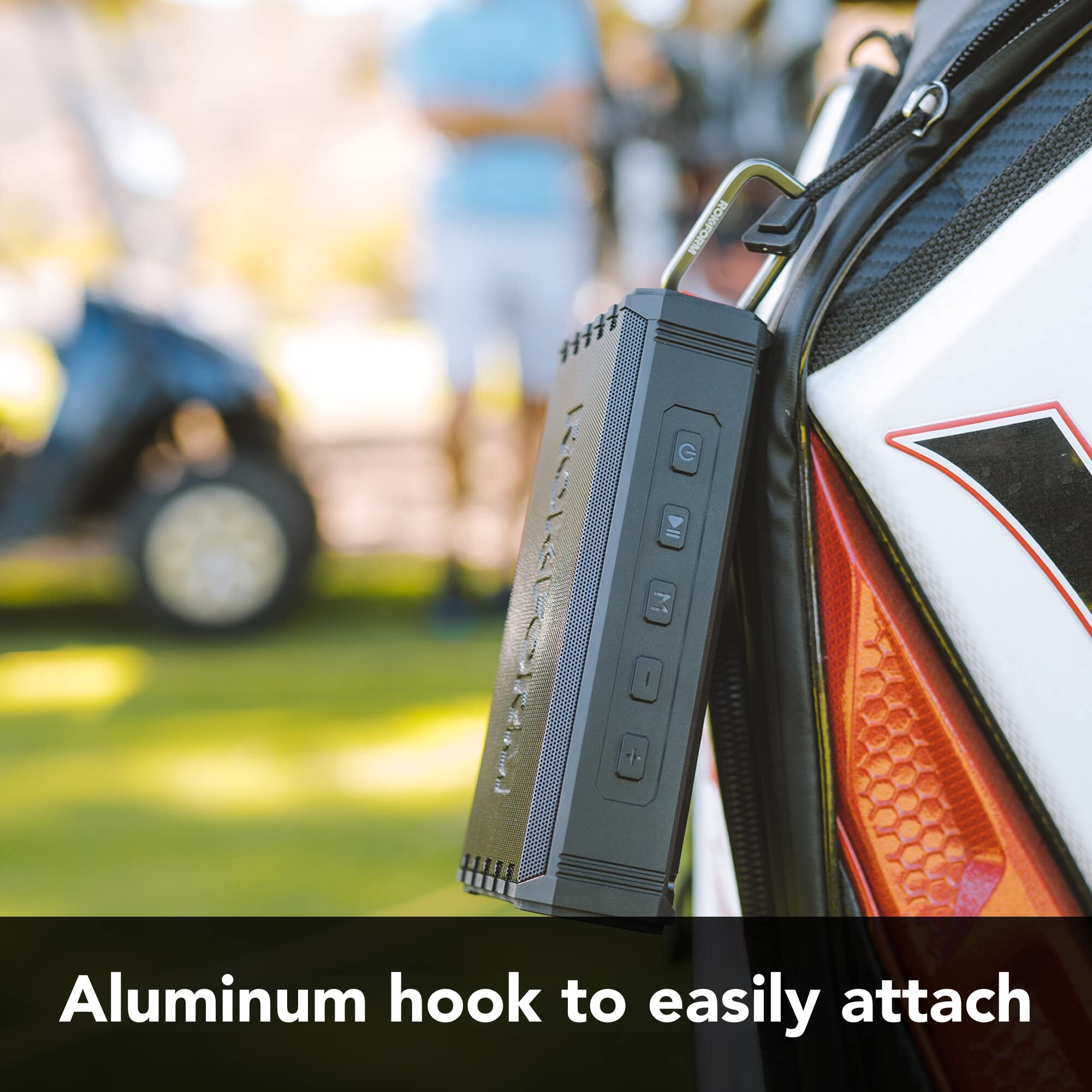 Rokform G-ROK Wireless Golf Speaker – Portable Magnetic, IPX7 Waterproof, Shockproof & Dustproof, Loud Clear Sound, 24-Hour Battery, Rugged Outdoor Golf Cart Speaker (Black) – Perfect for Golf, Camping & Outdoor Adventures