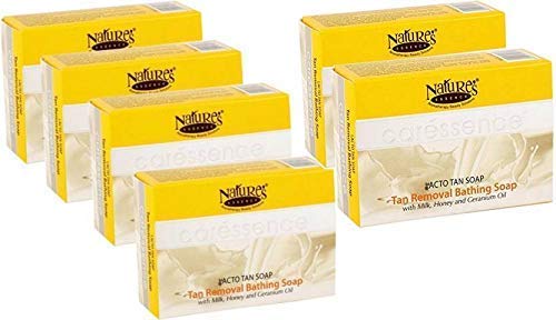 Nature's Essence Lacto Tan Clear Fairness Soap - 6 Pack (450g) | Skin Brightening & Glowing Soap for Even Tone | Perfect for Daily Face & Body Cleansing