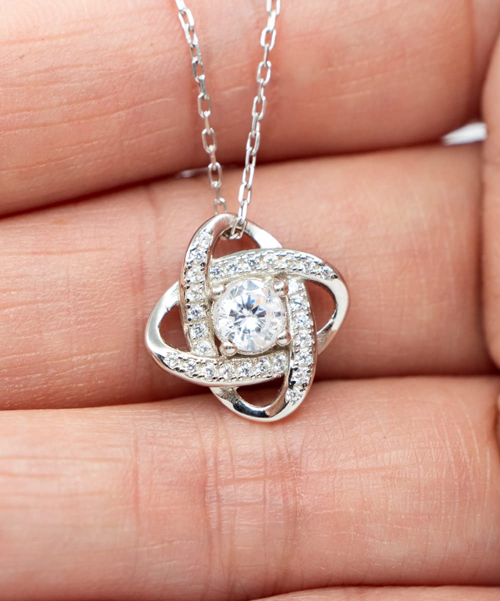 Game On Novelties Funny Wife Birthday Gift - Texas-Sized Silver Love Knot Necklace for Anniversary, Valentine's Day & Special Occasions | Perfect Romantic Jewelry Gift for Her