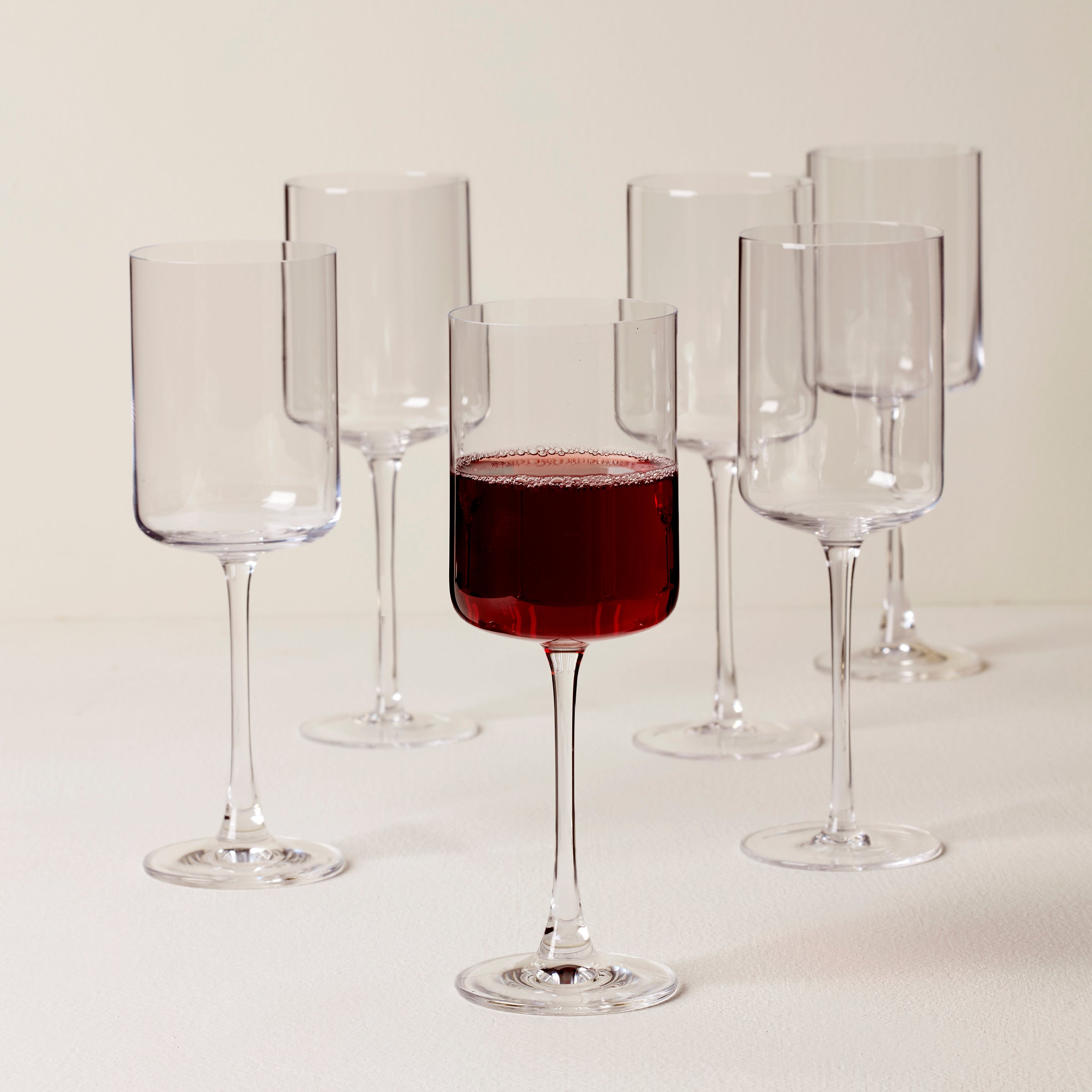 Premium Tuscany Classics Straight Red Wine Glasses Set of 6 - Elegant Crystal Stemware for Cabernet, Merlot & Pinot Noir - Perfect for Dinner Parties, Wine Tasting & Romantic Evenings