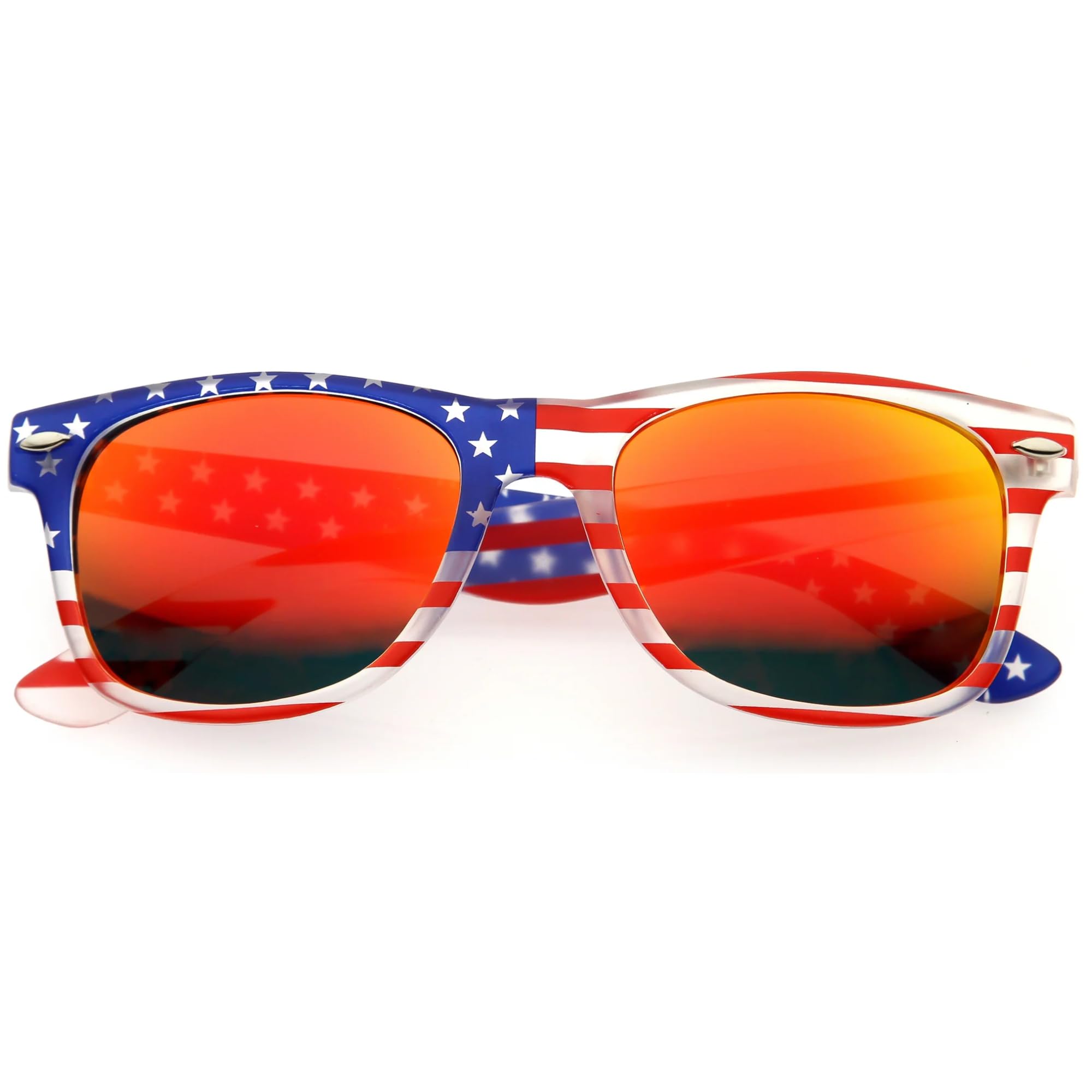 USA Flag Patriotic Sunglasses - Mirror Lens for Outdoor & Sports