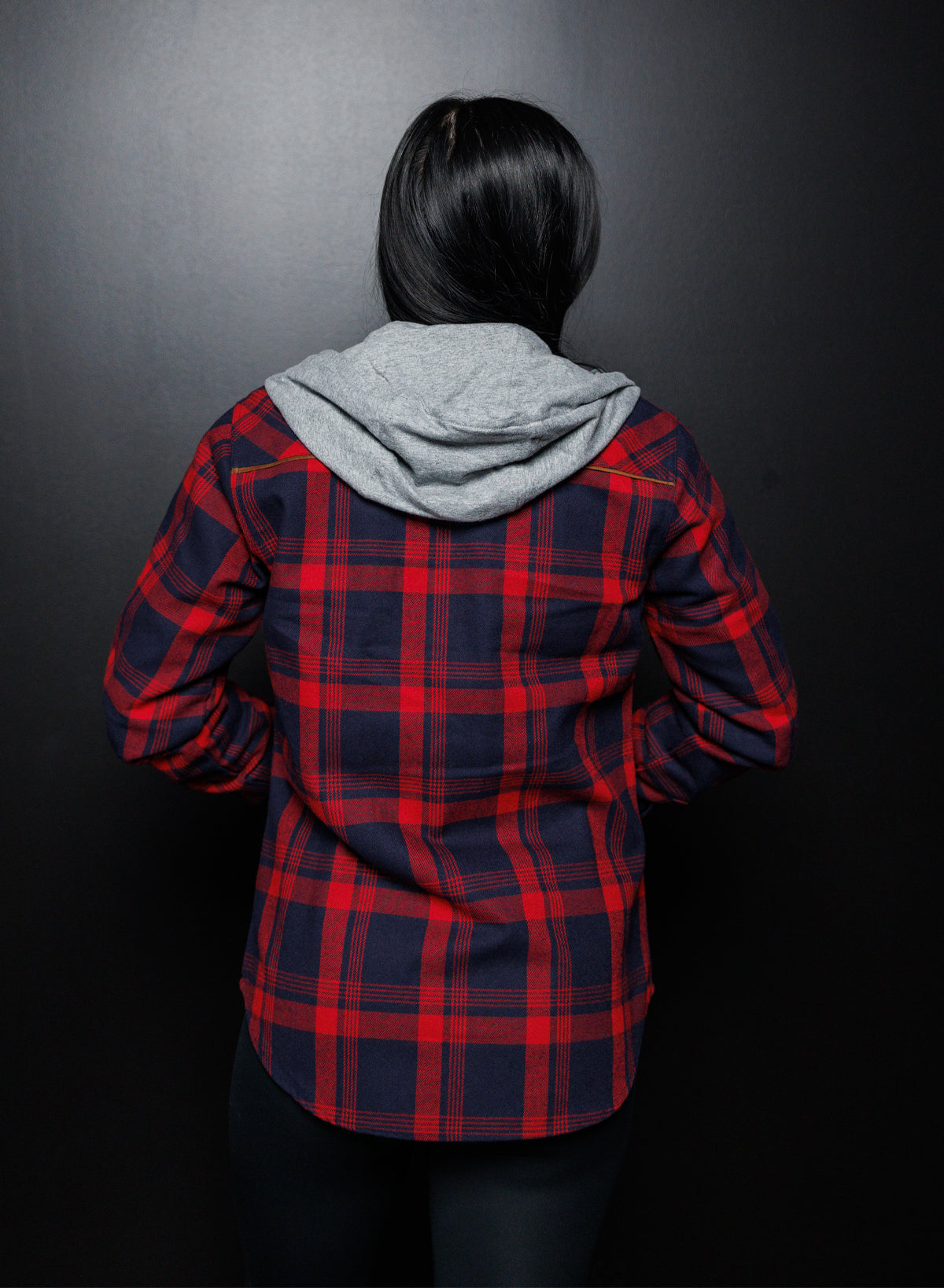 Women's Red Hooded Forever Flannel Shirt - Cozy & Stylish for Fall, Winter & Outdoor Adventures