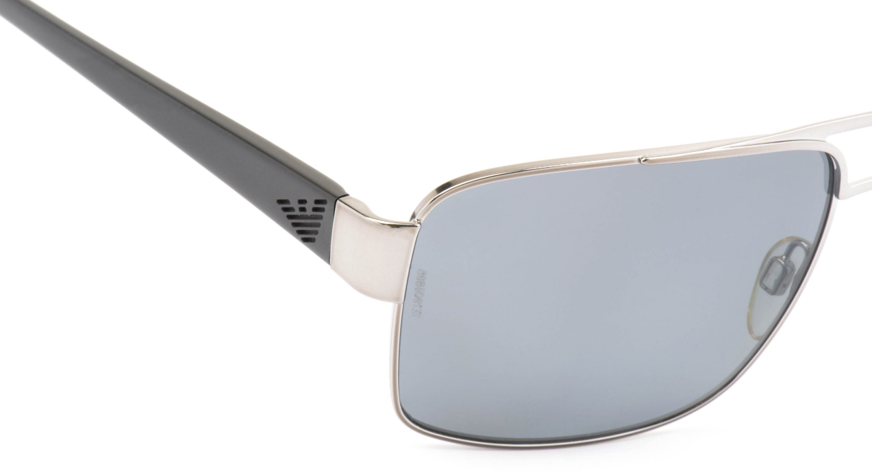 Emporio Armani EA2002 3016/8G Black Silver Grey Gradient Square Men's Sunglasses - Stylish UV Protection for Driving, Outdoor & Fashion