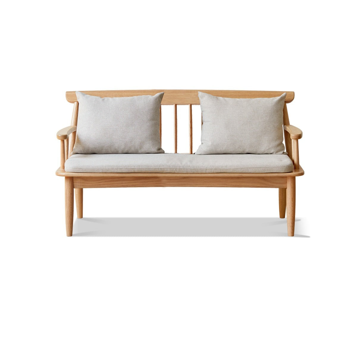 Premium Oak Solid Wood Windsor Sofa - All-Season Comfort for Living Room, Bedroom & Office - Winter & Summer Dual Use Design for Year-Round Relaxation