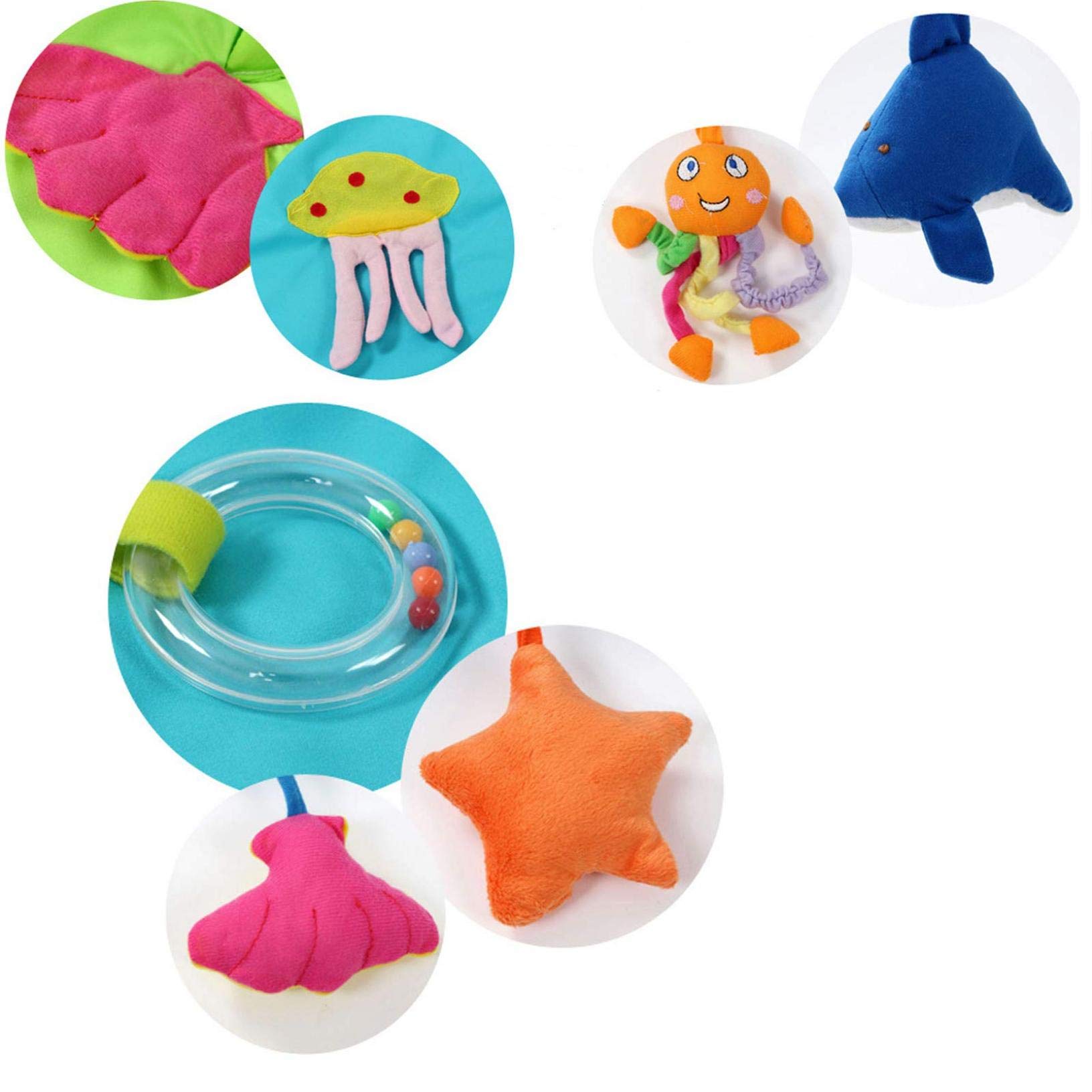 Soft Ocean Pattern Baby Playmat with Removable Toys - Non-Toxic Crawling Mat for Infants & Toddlers - Perfect for Nursery Floor, Playtime & Learning Activities
