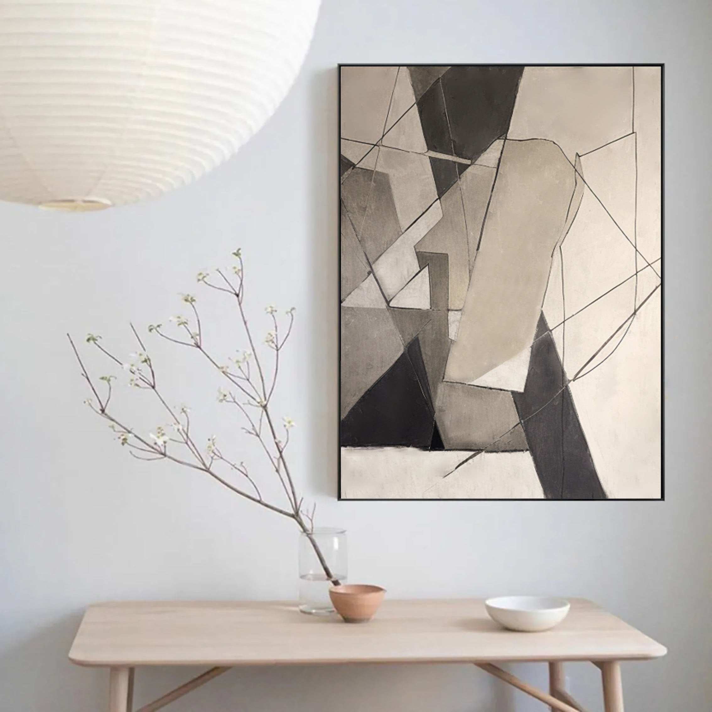 Beige & Brown Abstract Wall Art Print #BB031 - Modern Home Decor for Living Room, Bedroom & Office