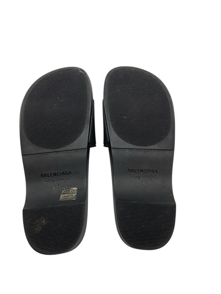 Balenciaga Pool BB Wedge Slides for Women | Size 38 (US 8) | Comfortable Summer Sandals for Beach, Pool & Casual Outings
