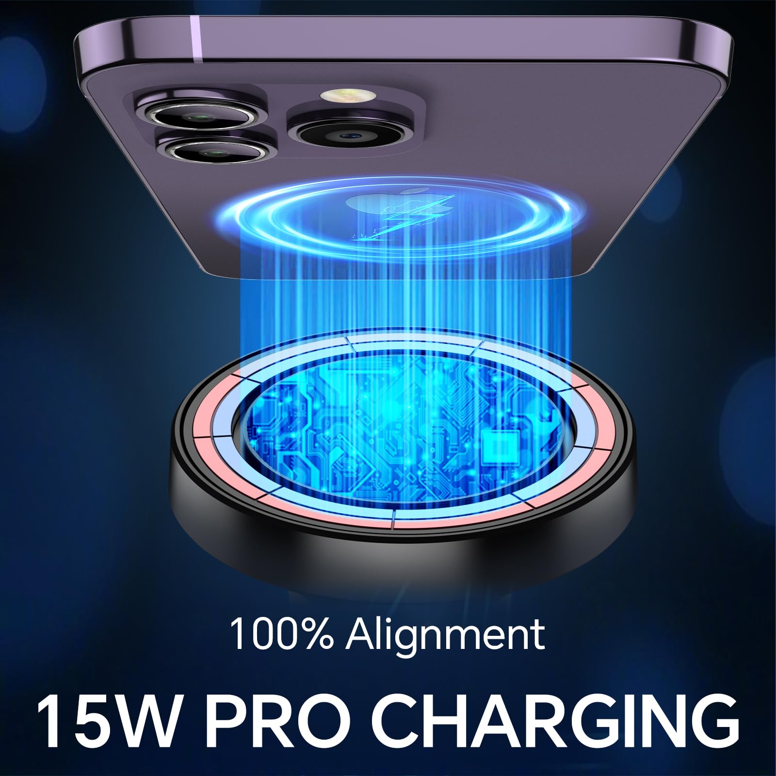 **20 Strong Magnets & 15W Fast Charging Magsafe Car Mount Wireless Charger - Compatible with iPhone 15 Pro/Plus/Max, 14, 13, 12 & MagSafe Cases | Secure Dashboard Phone Holder for Hands-Free Charging on the Go**