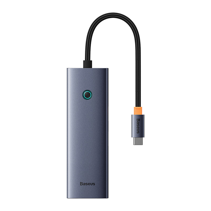 Baseus UltraJoy Series 4-in-1 USB C Hub Adapter with 3 USB 3.0 Ports & Ethernet RJ45 - Space Gray | Expand Connectivity for MacBook, iPad Pro, Chromebook & More