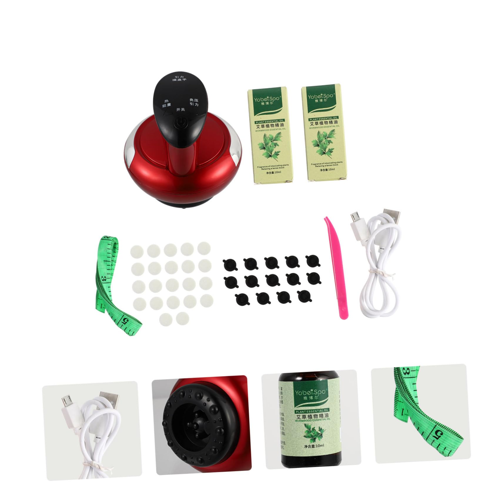 Beaupretty Electric Body Scraper Tool Set - ABS Red Massager for Back Pain Relief & Muscle Relaxation | Perfect for Home Spa, Fitness Recovery, and Beauty Therapy