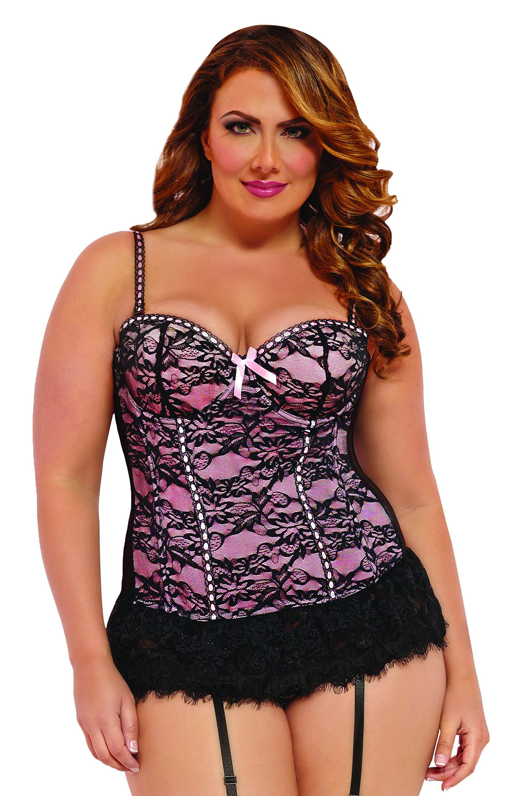 Seven 'til Midnight Women's Plus Size Queen Victorian Lace Bustier Corset - Perfect for Bridal, Burlesque, and Vintage Fashion Outfits