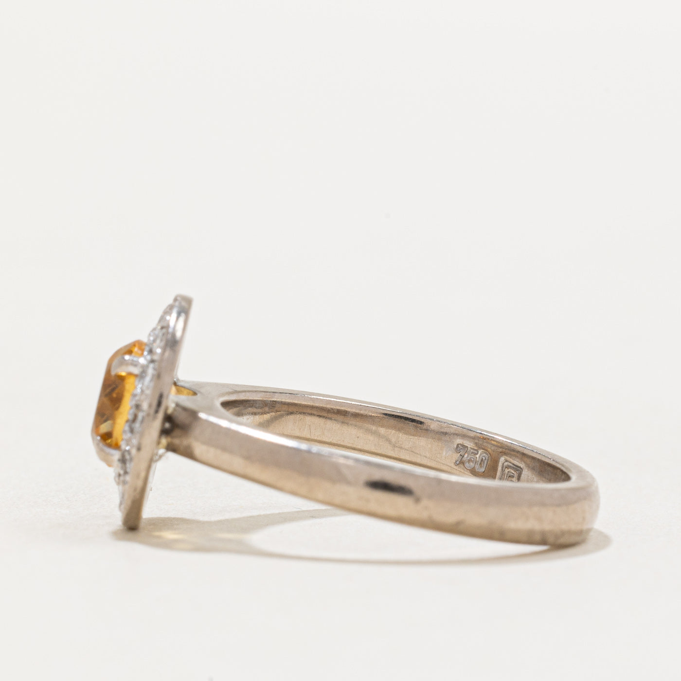 0.75ct Citrine & Diamond Halo Ring - 0.28ctw Total Weight - Size 5.75 - Elegant Birthstone Jewelry for Women - Perfect for Anniversary, Birthday & Special Occasion Gifts
