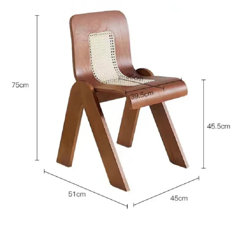 Stylish Wabi Retro Rattan Dining Chair - Boho Chic Home Decor for Dining Room, Patio, or Outdoor Entertaining