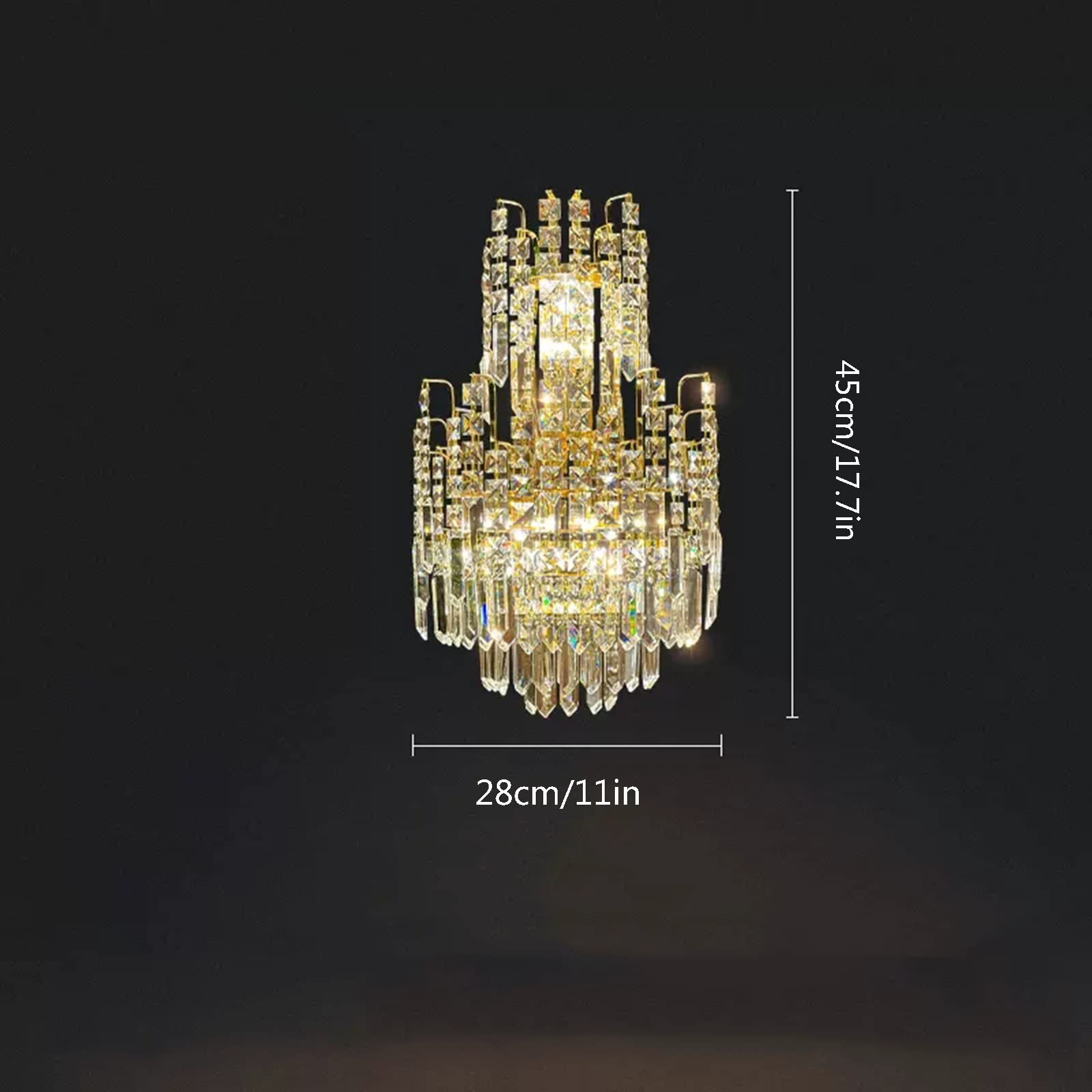 Luxury Crystal Wall Lamp - Elegant TV Background Light for Living Room & Corridor, Modern Wall Sconce Lighting Fixture | Perfect for Home Decor, Bedroom, Hallway & Hotel Ambiance