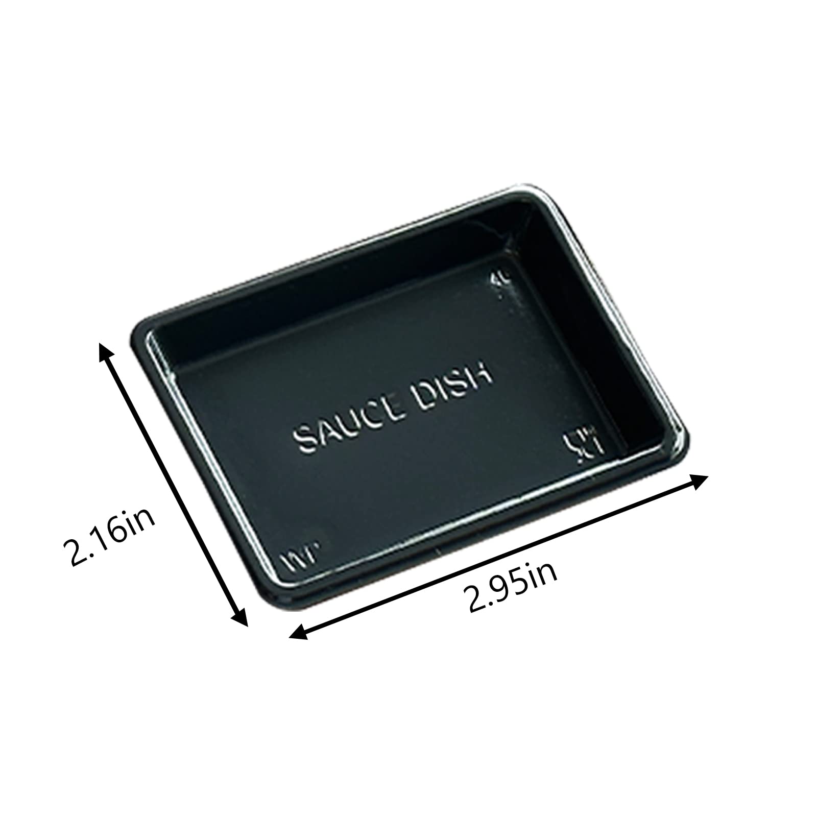 100-Pack Black Rectangular Plastic Disposable Sauce Bowls - Mini Condiment Dipping Dishes for Soy Sauce, Mustard, Vinegar, Ketchup & BBQ - Perfect for Sushi Parties, Appetizer Trays & Restaurant Serving