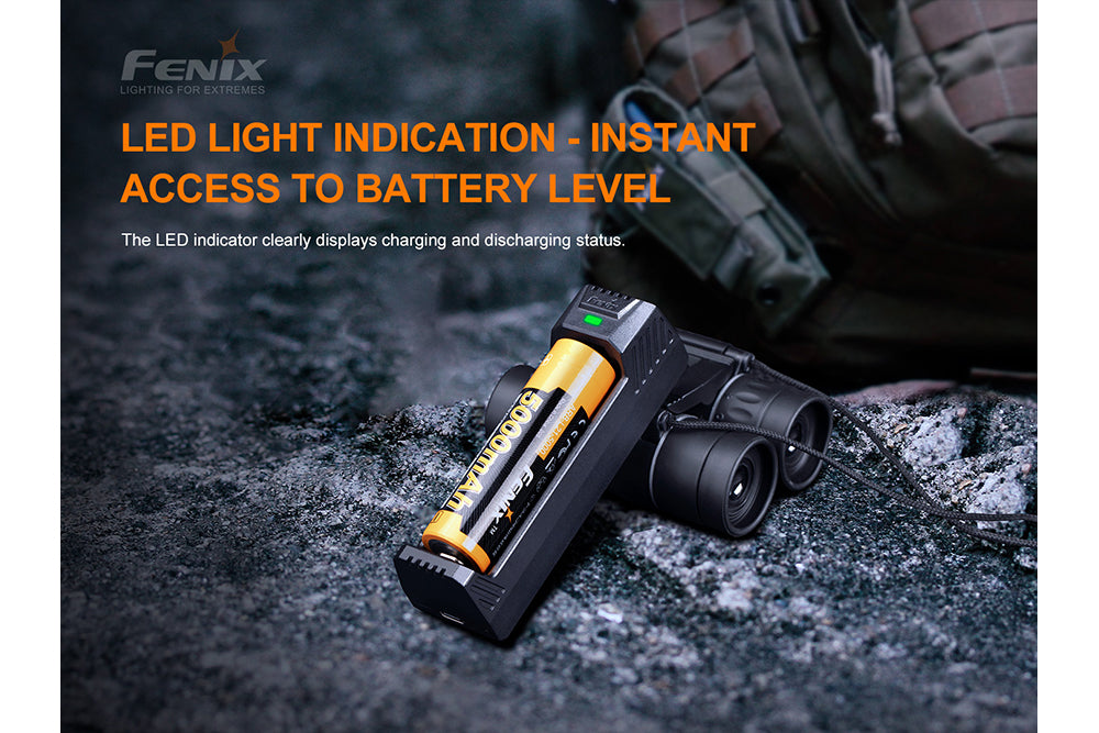 Fenix ARE-X1 V2.0 Smart Battery Charger for AA AAA Li-ion NiMH - Fast Charging with LCD Display | Perfect for Home, Travel & Emergency Power Supply