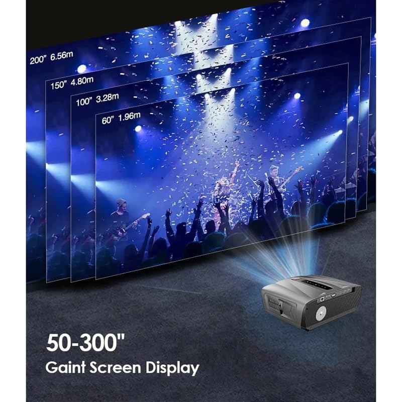 Best 1080P Home Theater Projector with Keystone Correction | Android & Bluetooth Smart TV Projector for Movies | Perfect for Living Room Movie Nights, Outdoor Camping & Office Presentations (D As Shown)