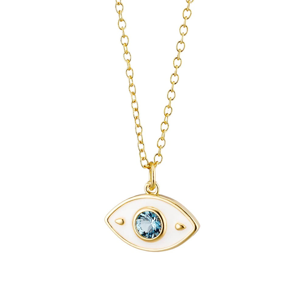 Dream White Eye Necklace for Women - Elegant Crystal Pendant Jewelry Gift for Her - Perfect for Parties, Weddings & Special Occasions