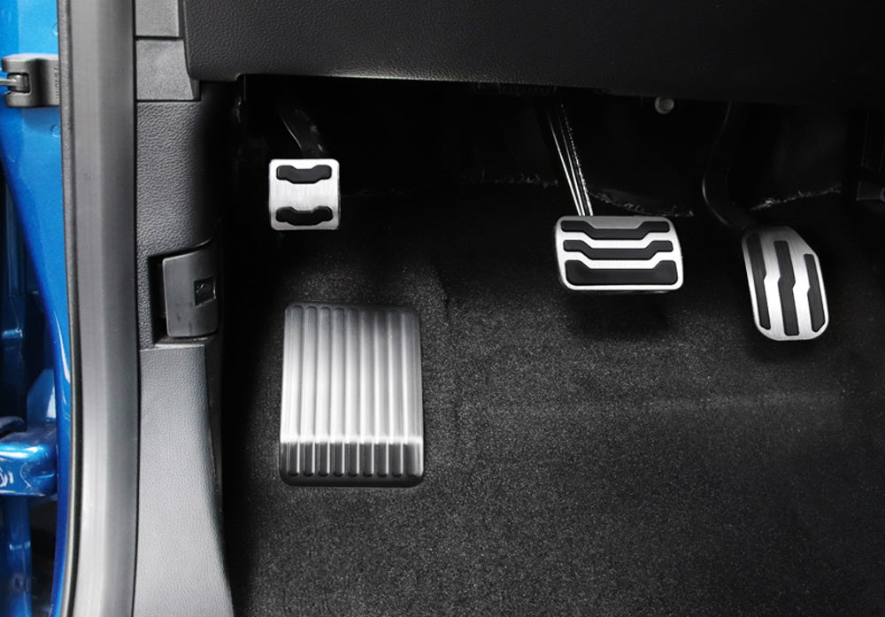 3-Piece Silver Aluminum Foot Pedal Covers for 2015-2020 Ford F150 - Anti-Slip Track Design - Upgrade Interior Accessories for Enhanced Driving Comfort & Style