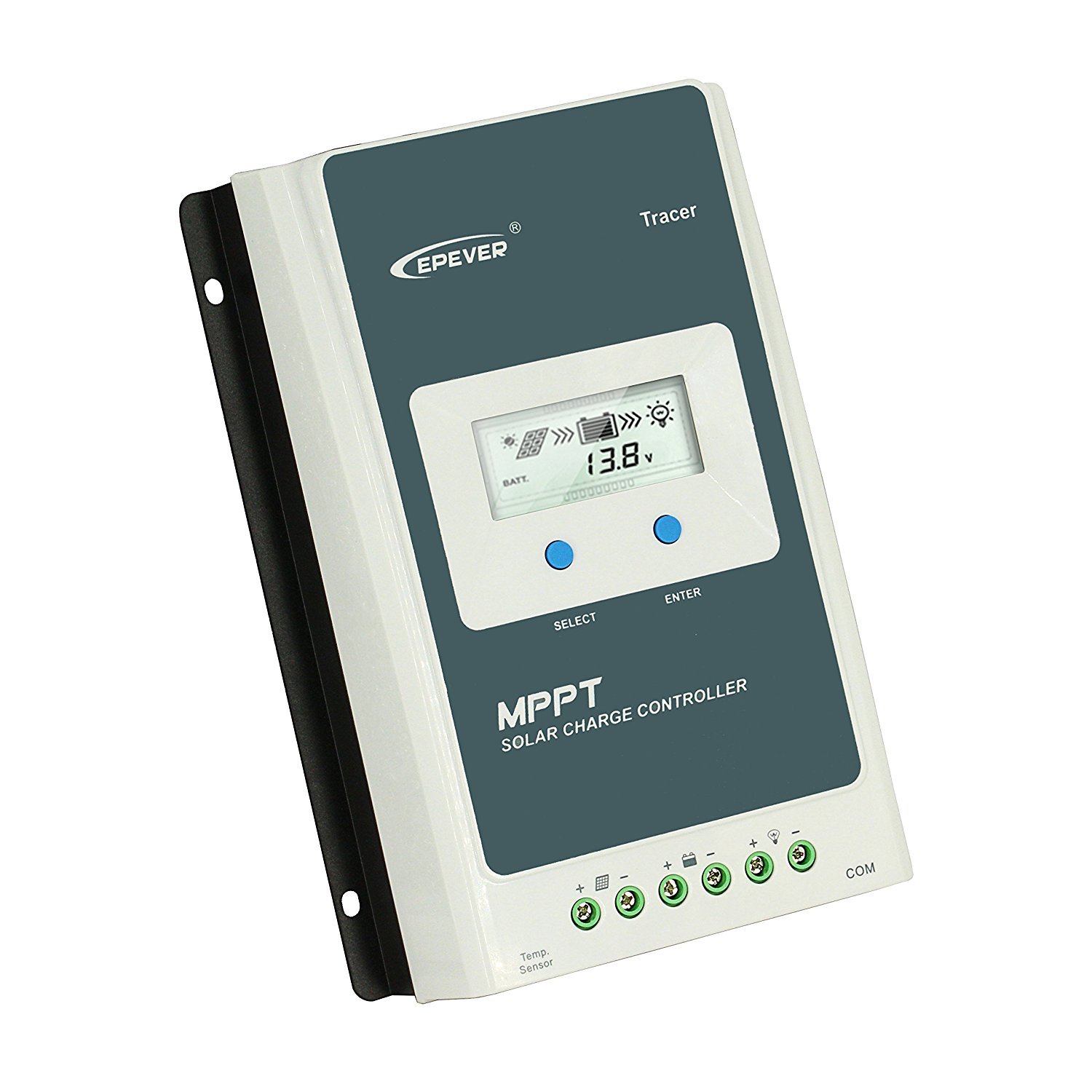 EPEVER 40A MPPT Solar Charge Controller - 1080W Max, 100V Input, Negative Grounded for Gel/Sealed/Flooded/Lithium Batteries with LCD Display | Perfect for RV, Marine, Off-Grid & Home Solar Systems