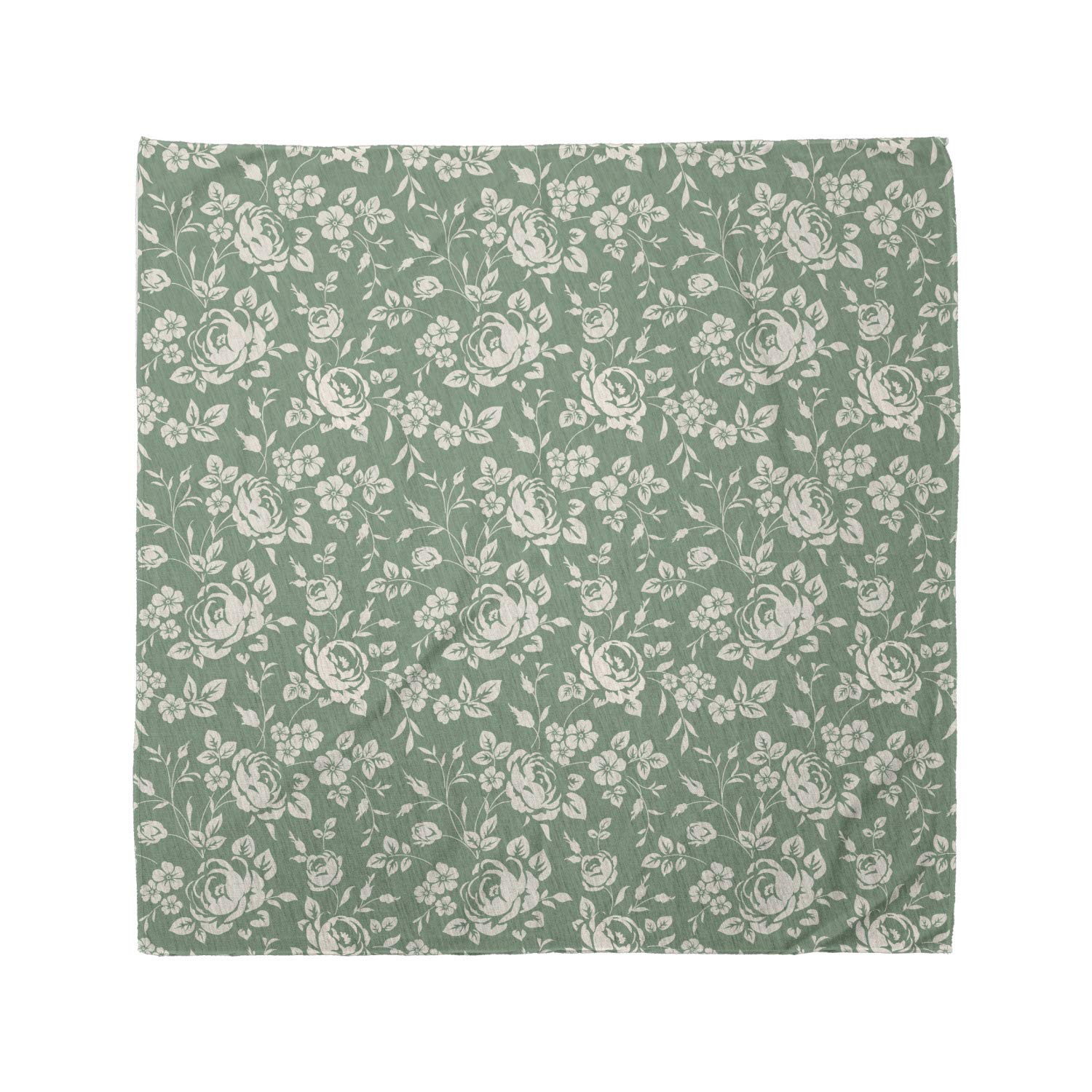 Ambesonne Floral Bandana - Victorian Rose Bouquet Unisex Head Scarf & Neck Tie for Women & Men | Fashion Accessory for Outdoor, Music Festivals & Everyday Wear