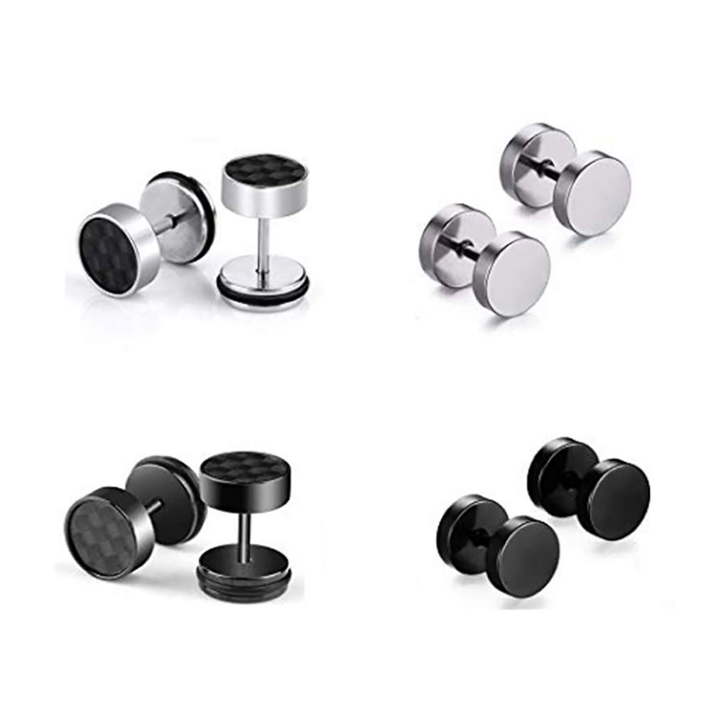 3-8 Pairs Stainless Steel CZ Stud Earrings Set for Women & Men - Hoop Huggie Earrings for Ear Piercing - Cubic Zirconia Earrings Set - Perfect for Gifts, Parties, and Everyday Wear
