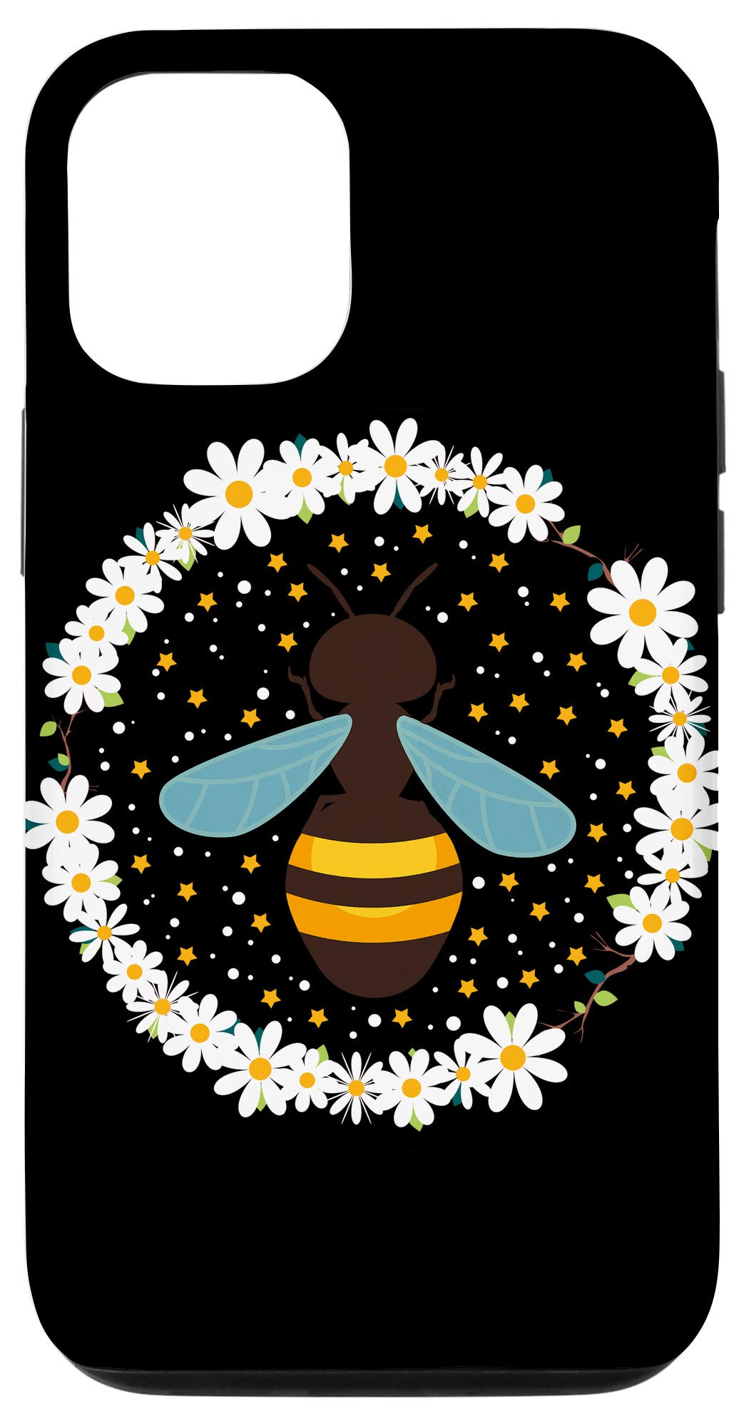 iPhone 12/12 Pro Floral Case - Cute Daisy Flower Crown Design with Bees - Perfect Gift for Beekeepers & Nature Lovers - Durable Protective Phone Cover for Daily Use & Outdoor Activities