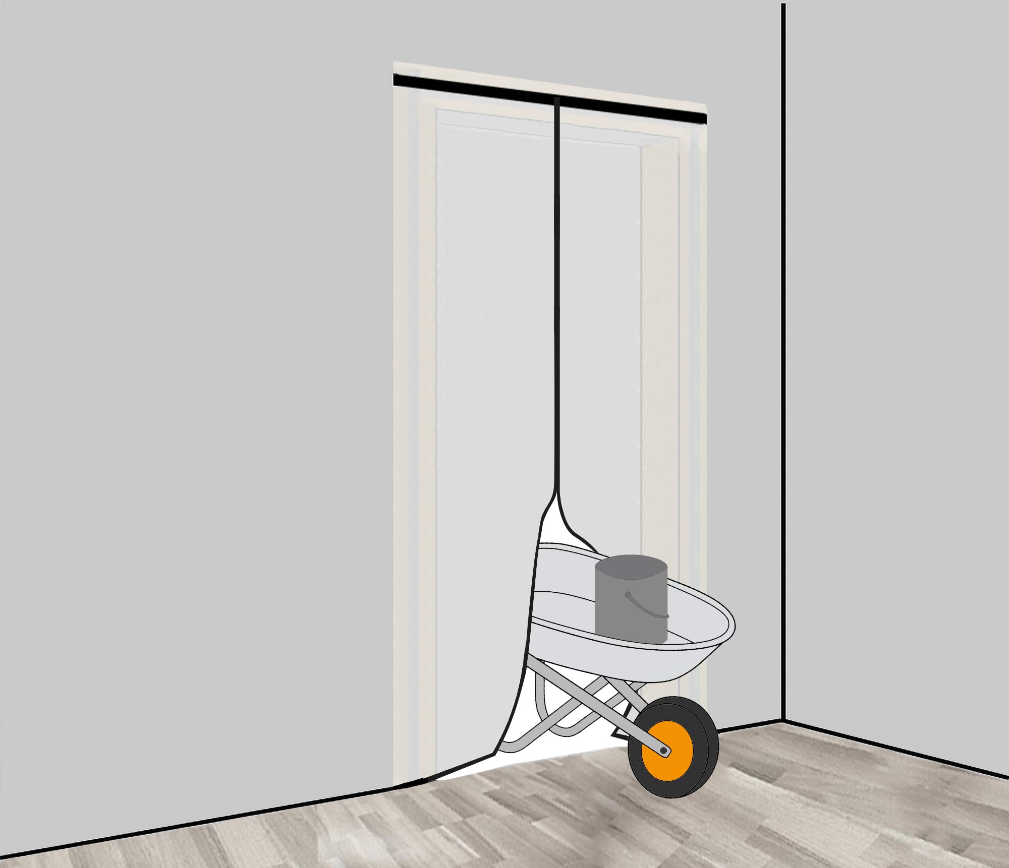 Eco-Friendly Magnetic Dust Barrier Door - Fleece Construction Dust Cover with Strong Magnetic Seal (1.20m x 2.20m) Includes Double-Sided Adhesive Tape - Perfect for Home Renovation, Workshop Dust Control & Room Partitioning